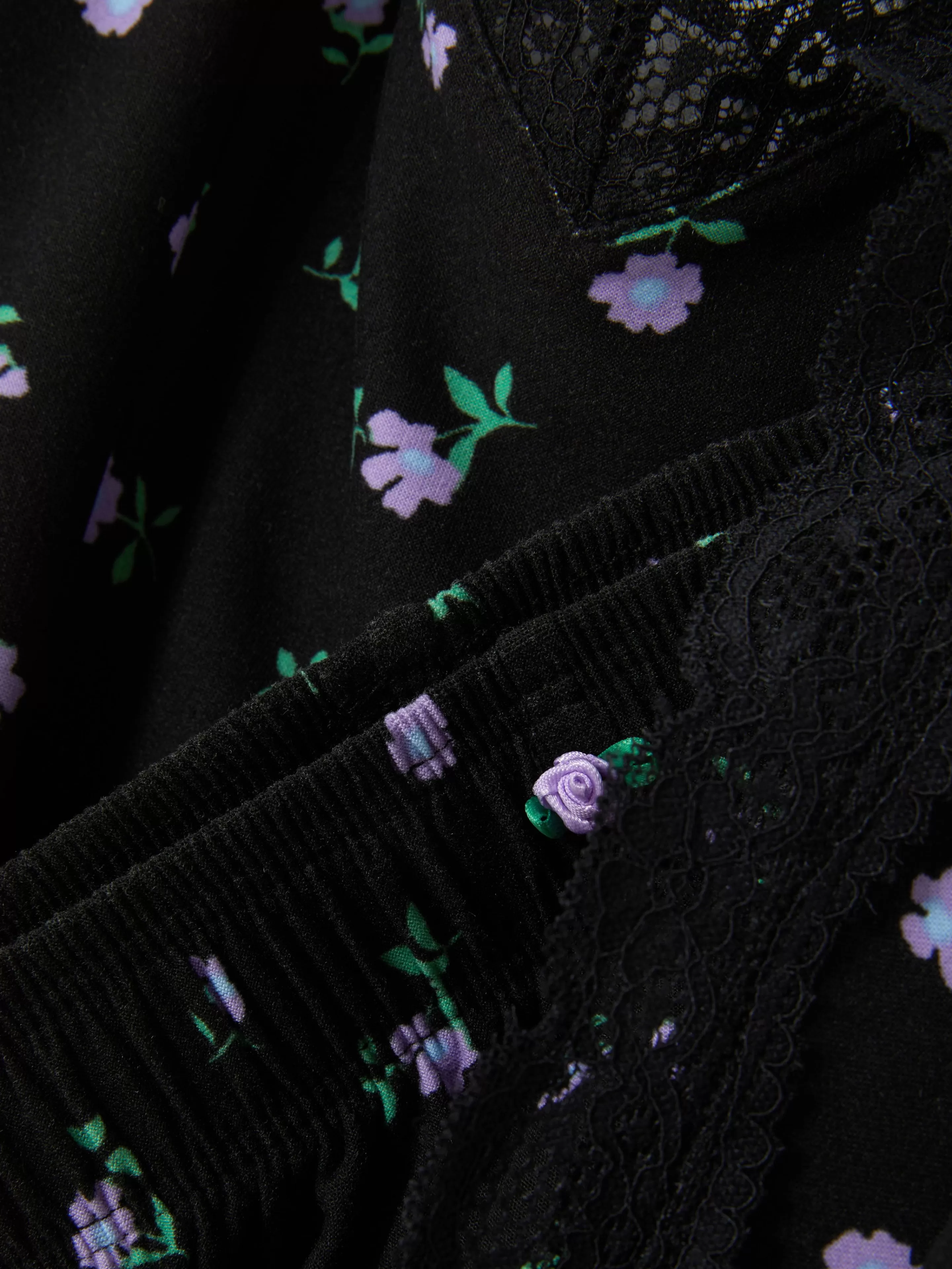 Pyjama Caraco à Finitions En Dentelle-Primark New