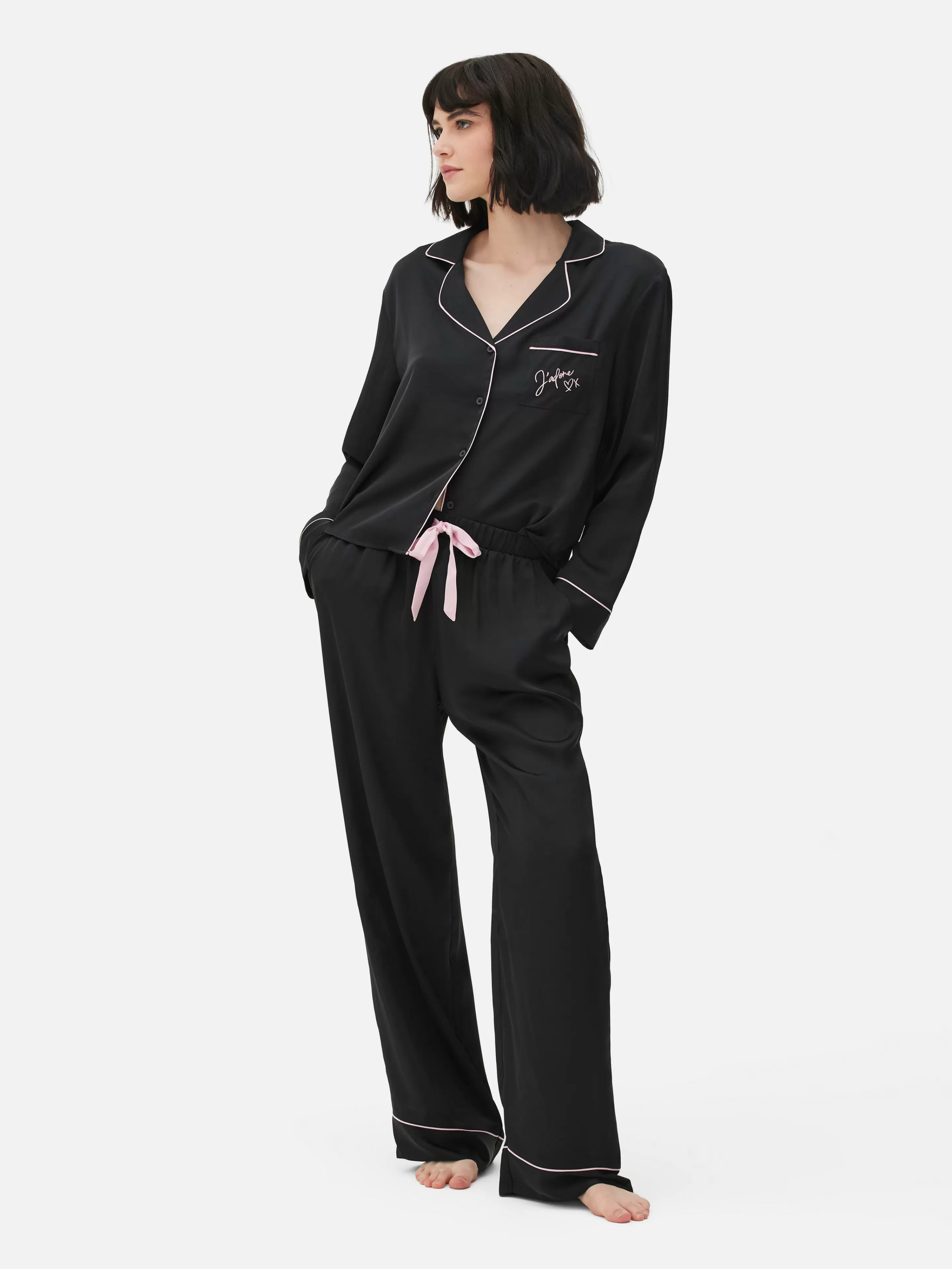 Pyjama En Satin à Manches Longues-Primark Store