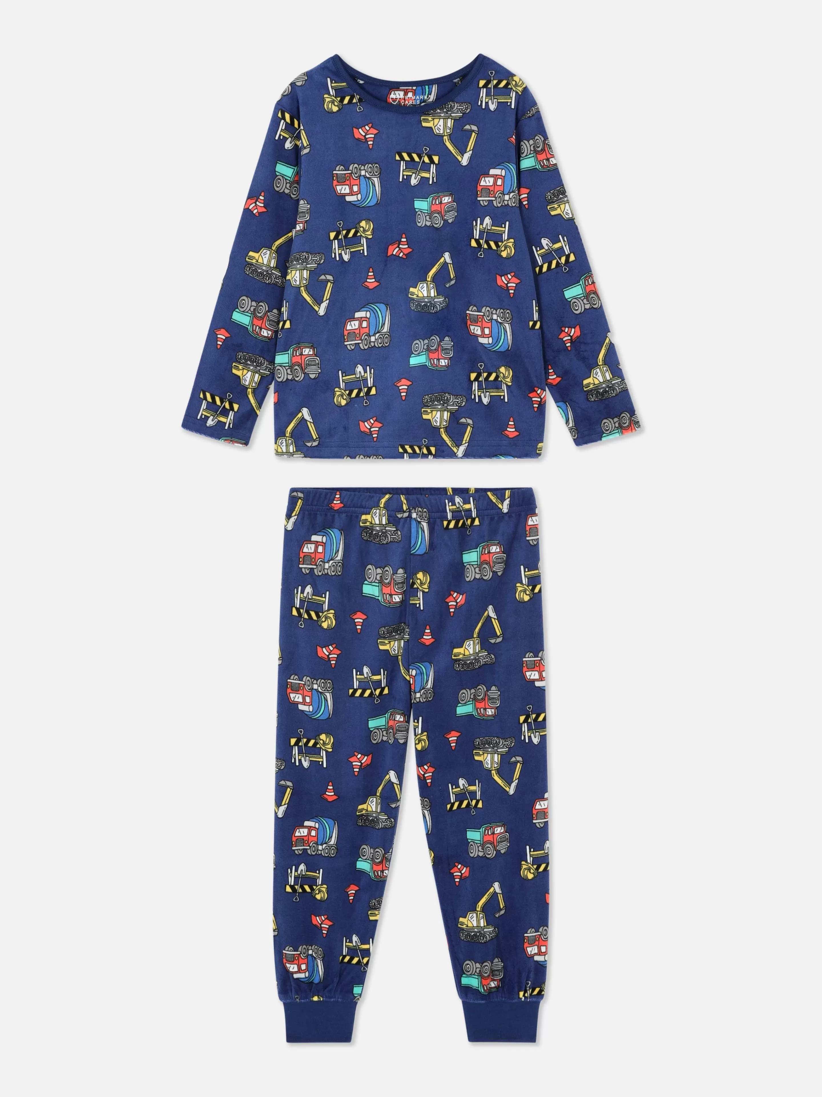Pyjama Long En Velours à Motif Chantier-Primark New