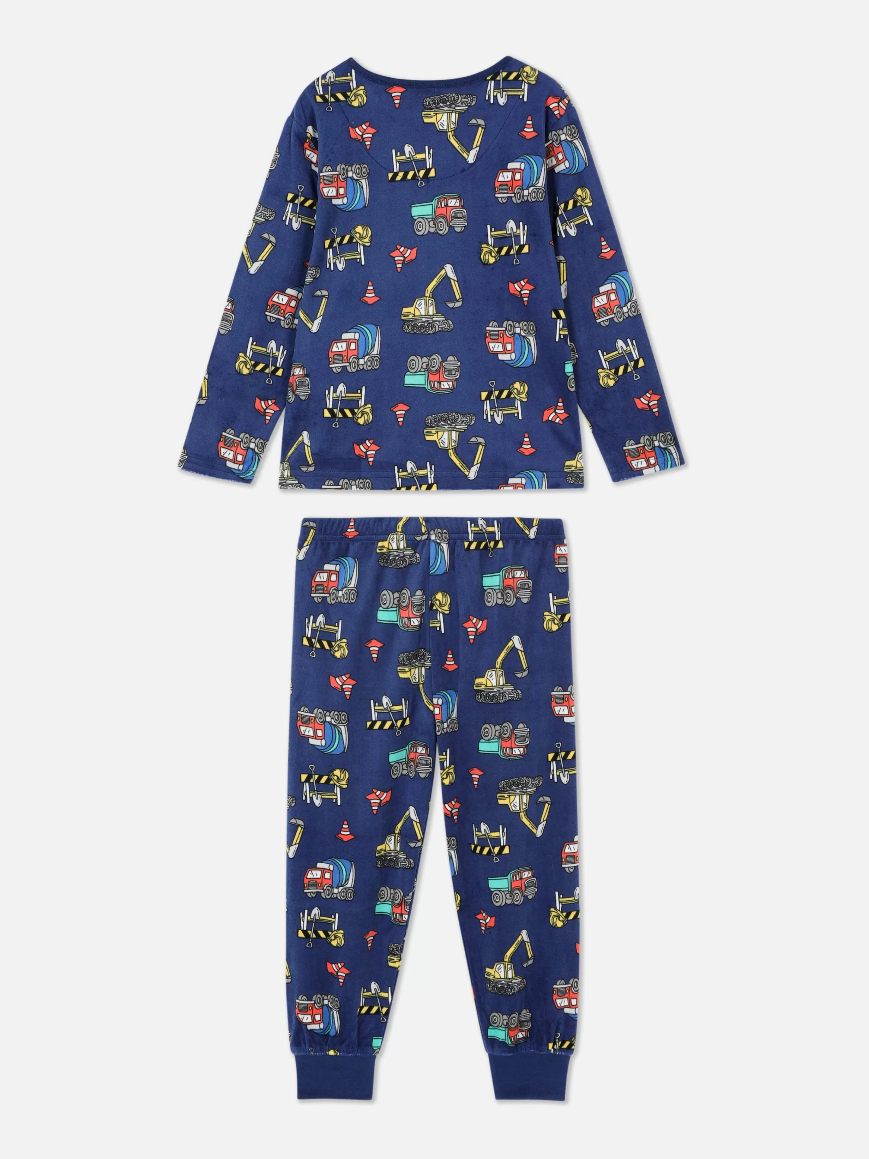 Pyjama Long En Velours à Motif Chantier-Primark New