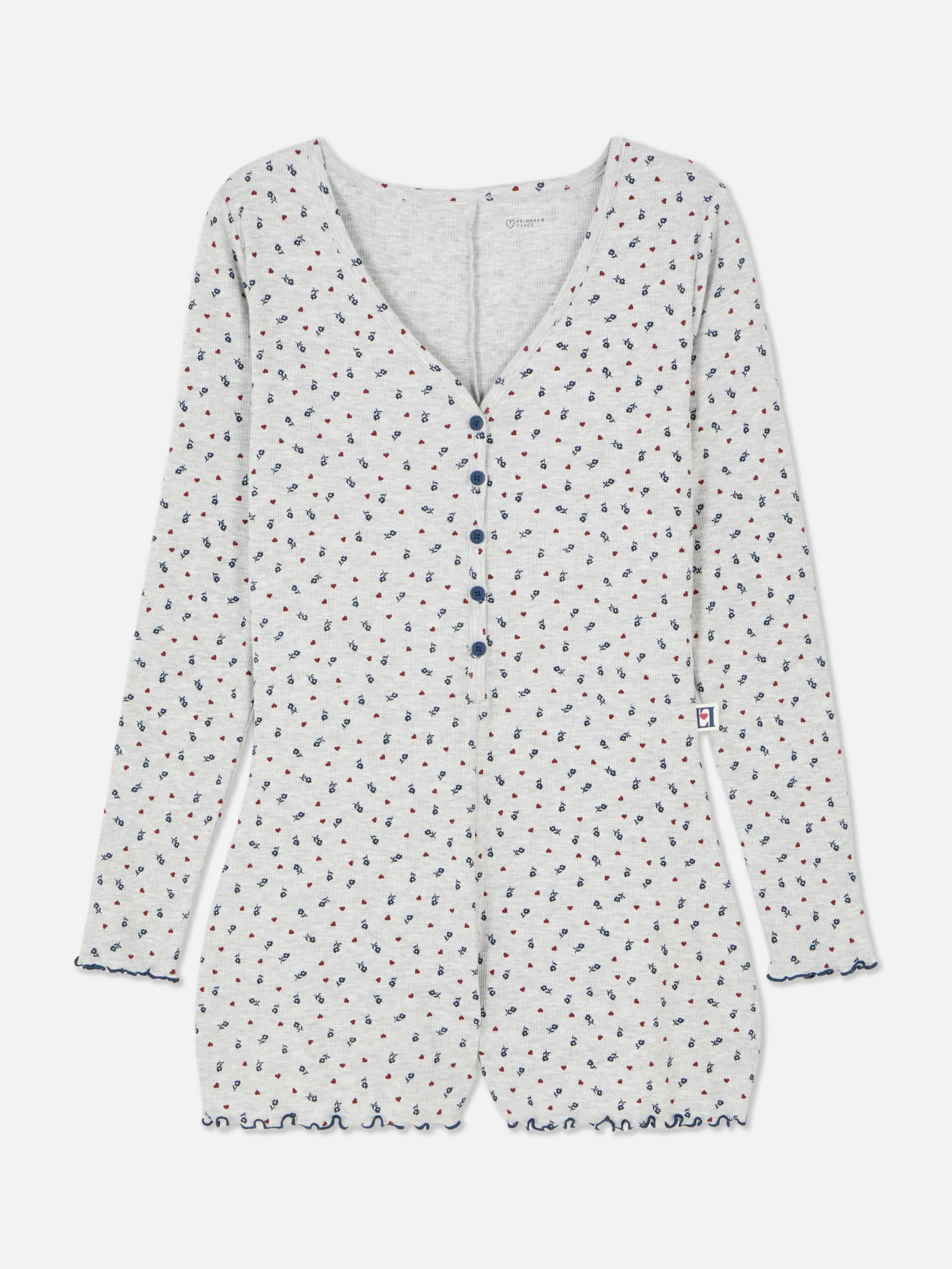 Pyjama Style Barboteuse Côtelé à Petites Fleurs-Primark Store