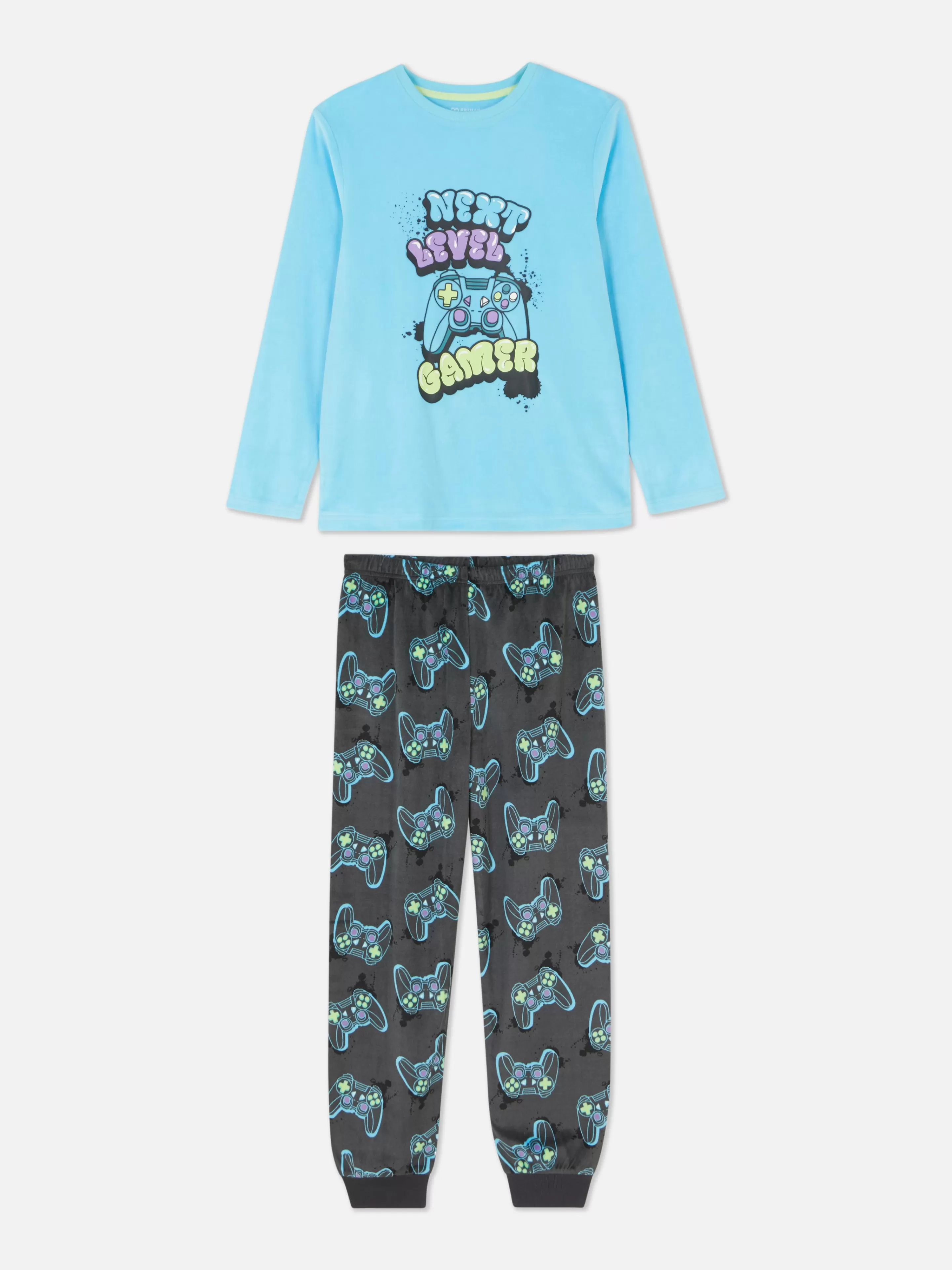 Pyjama T-shirt Et Bas à Motif Manette De Jeu Vidéo-Primark New
