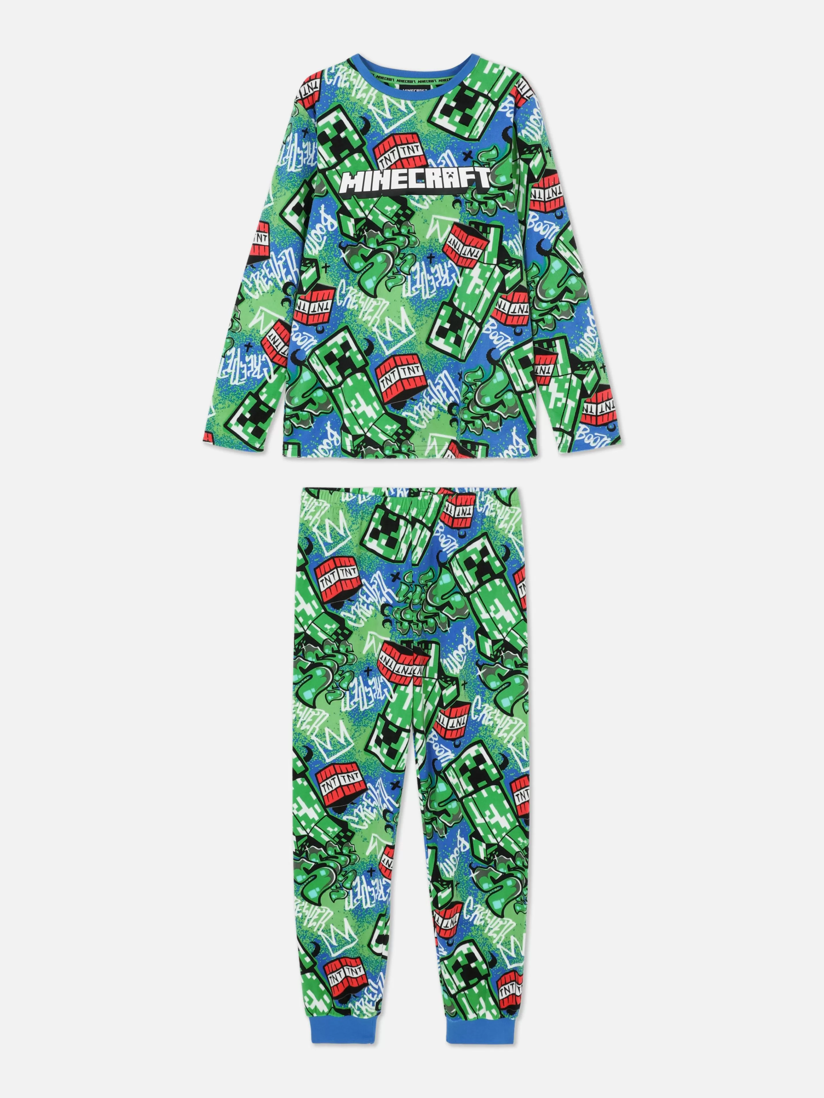 Pyjama T-shirt Et Pantalon à Motif Graffiti Minecraft-Primark Outlet