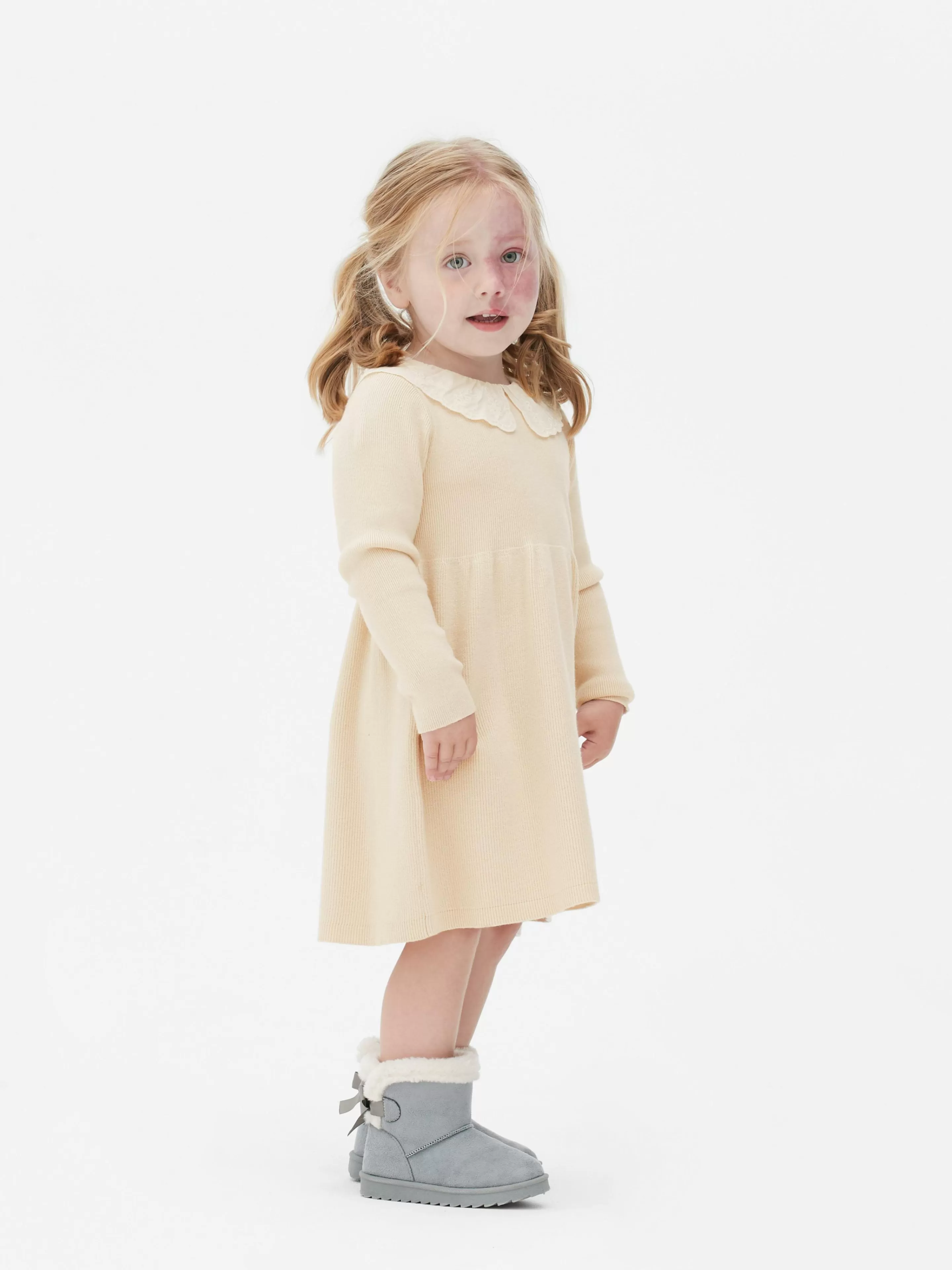 Robe En Maille à Col Brodé-Primark Shop