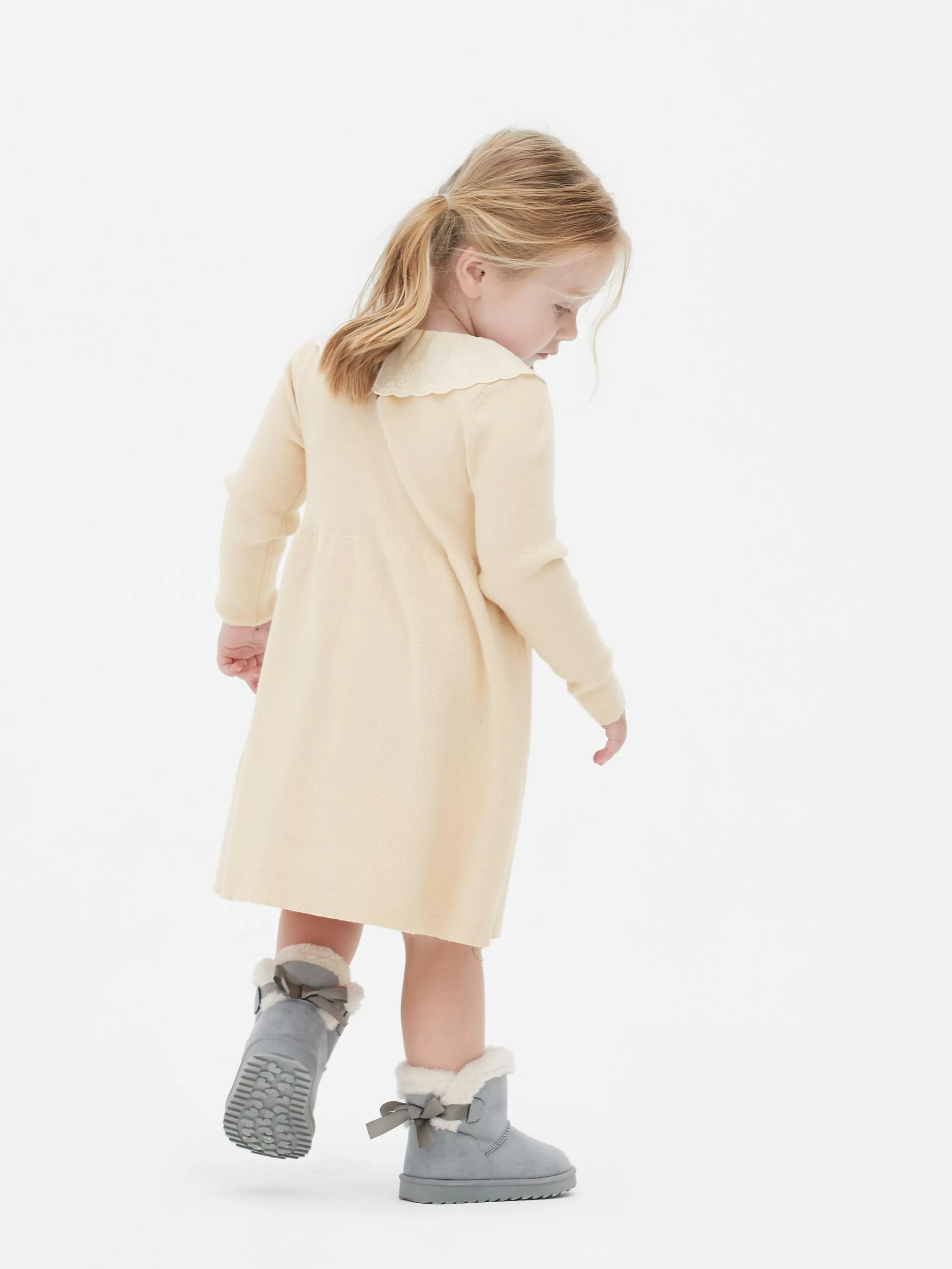 Robe En Maille à Col Brodé-Primark Shop