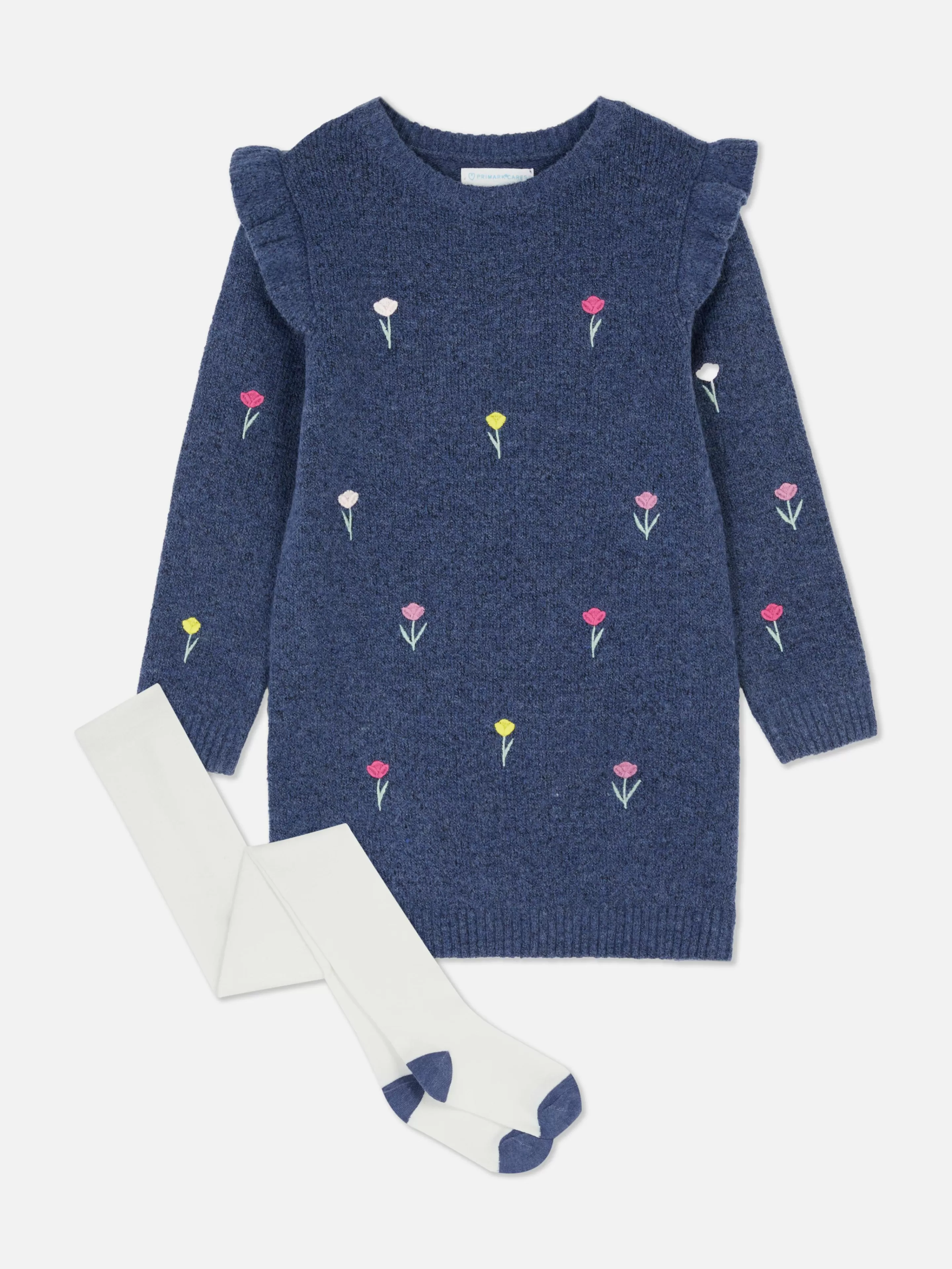 Robe En Maille à Fleurs Brodées-Primark Flash Sale