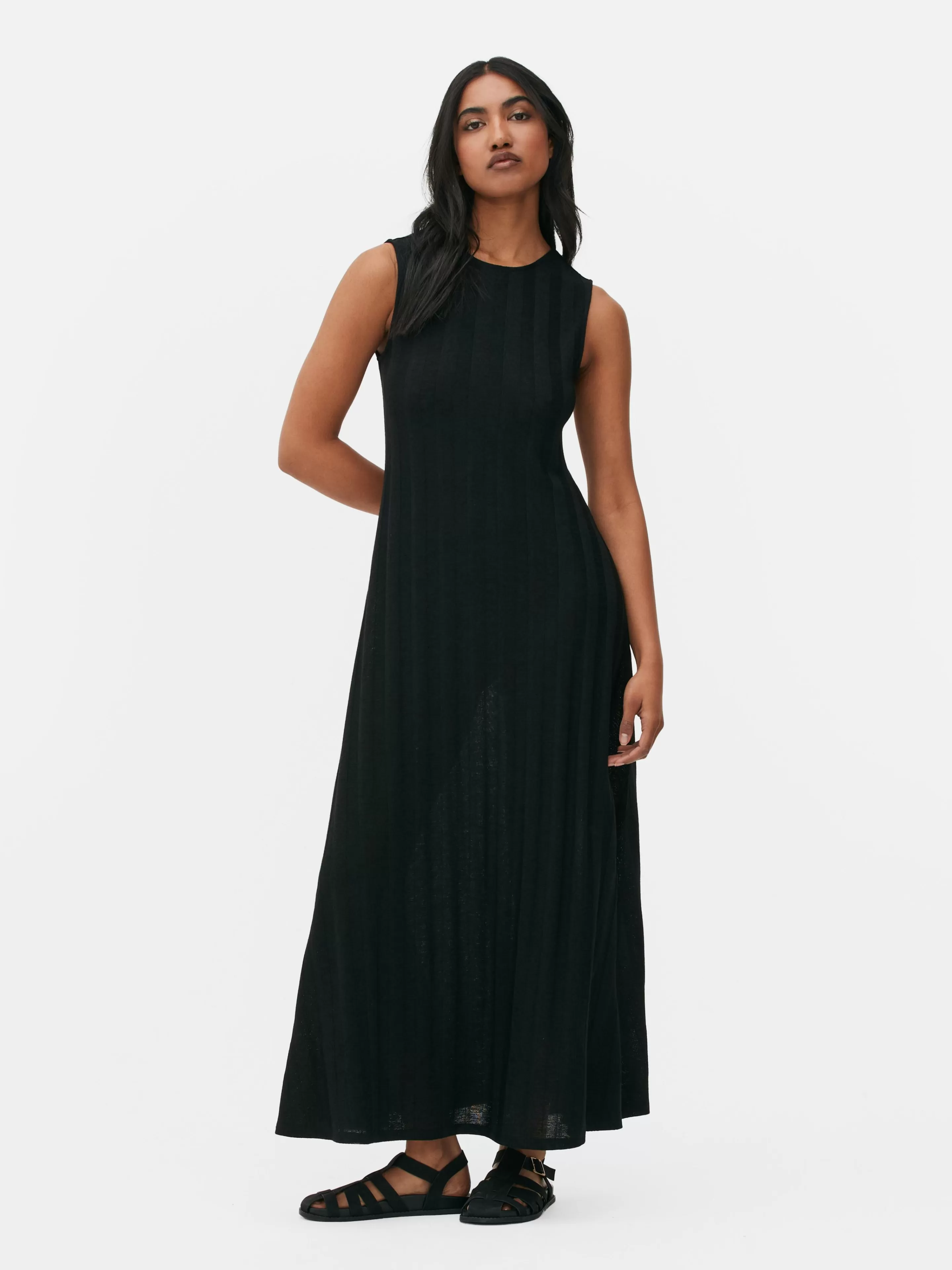 Robe Longue Texturée Sans Manches à Rayures-Primark Cheap