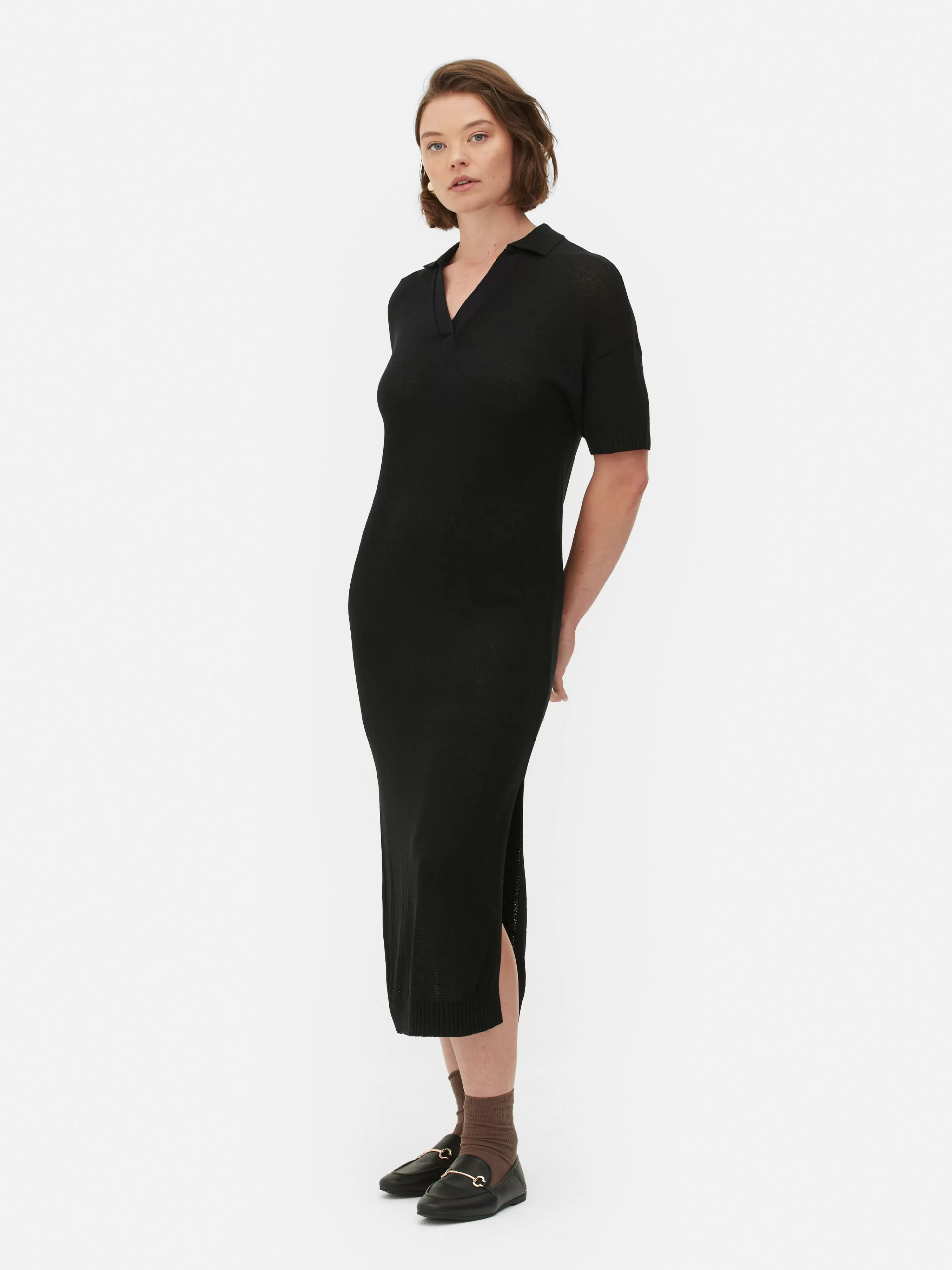 Robe Mi-longue Avec Col En V-Primark Discount