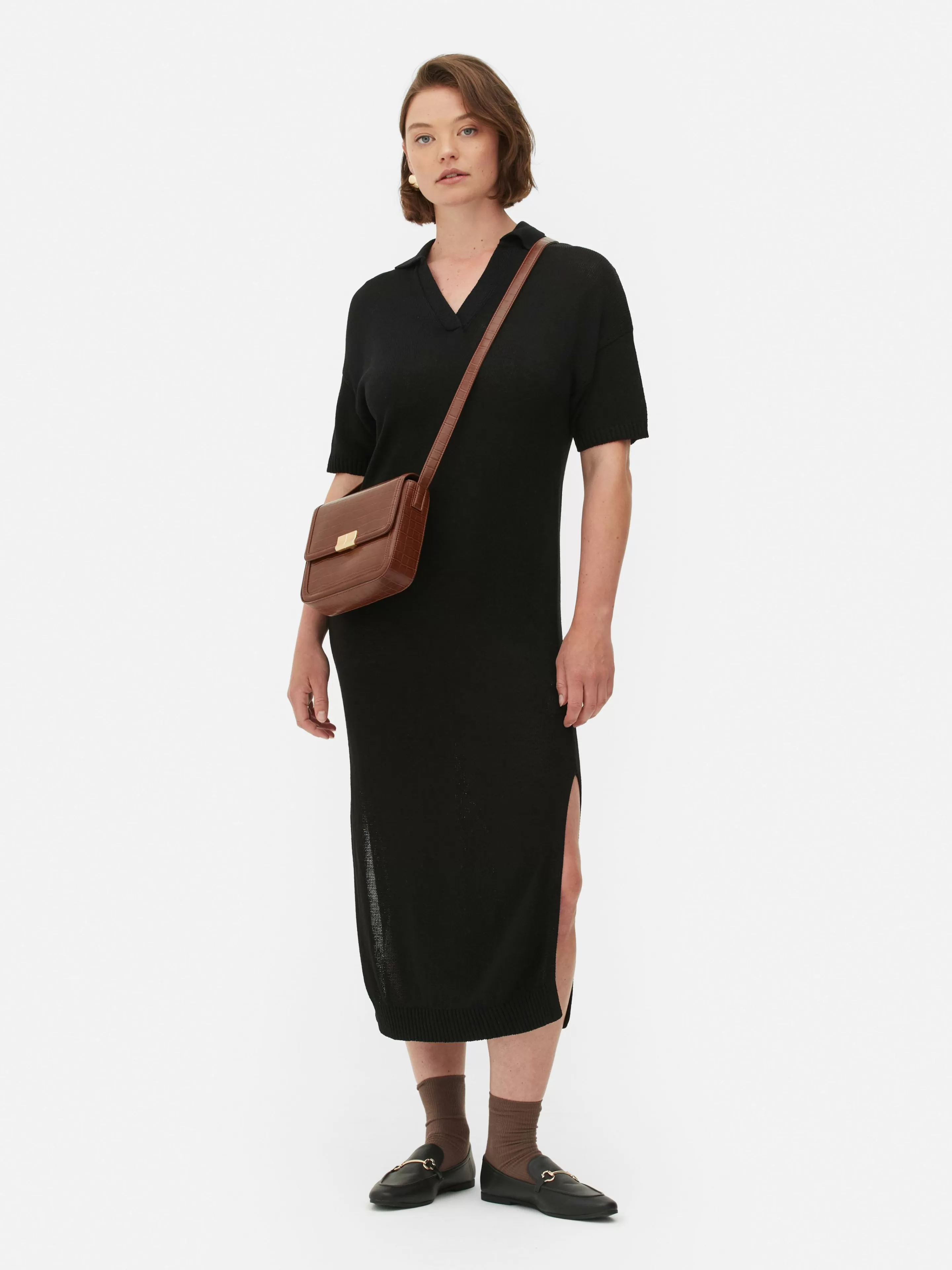 Robe Mi-longue Avec Col En V-Primark Discount