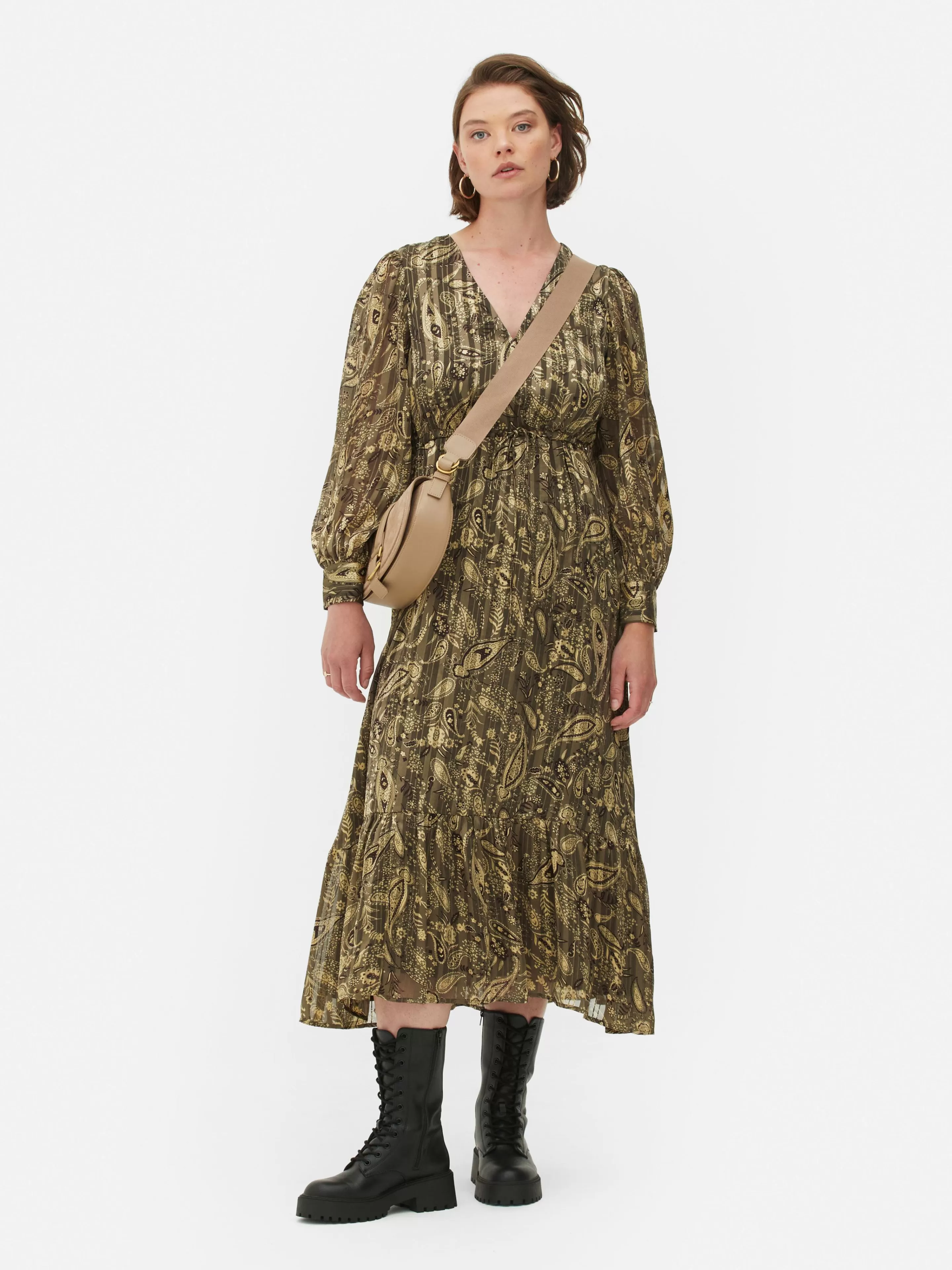 Robe Mi-longue Boho à Col En V-Primark Best