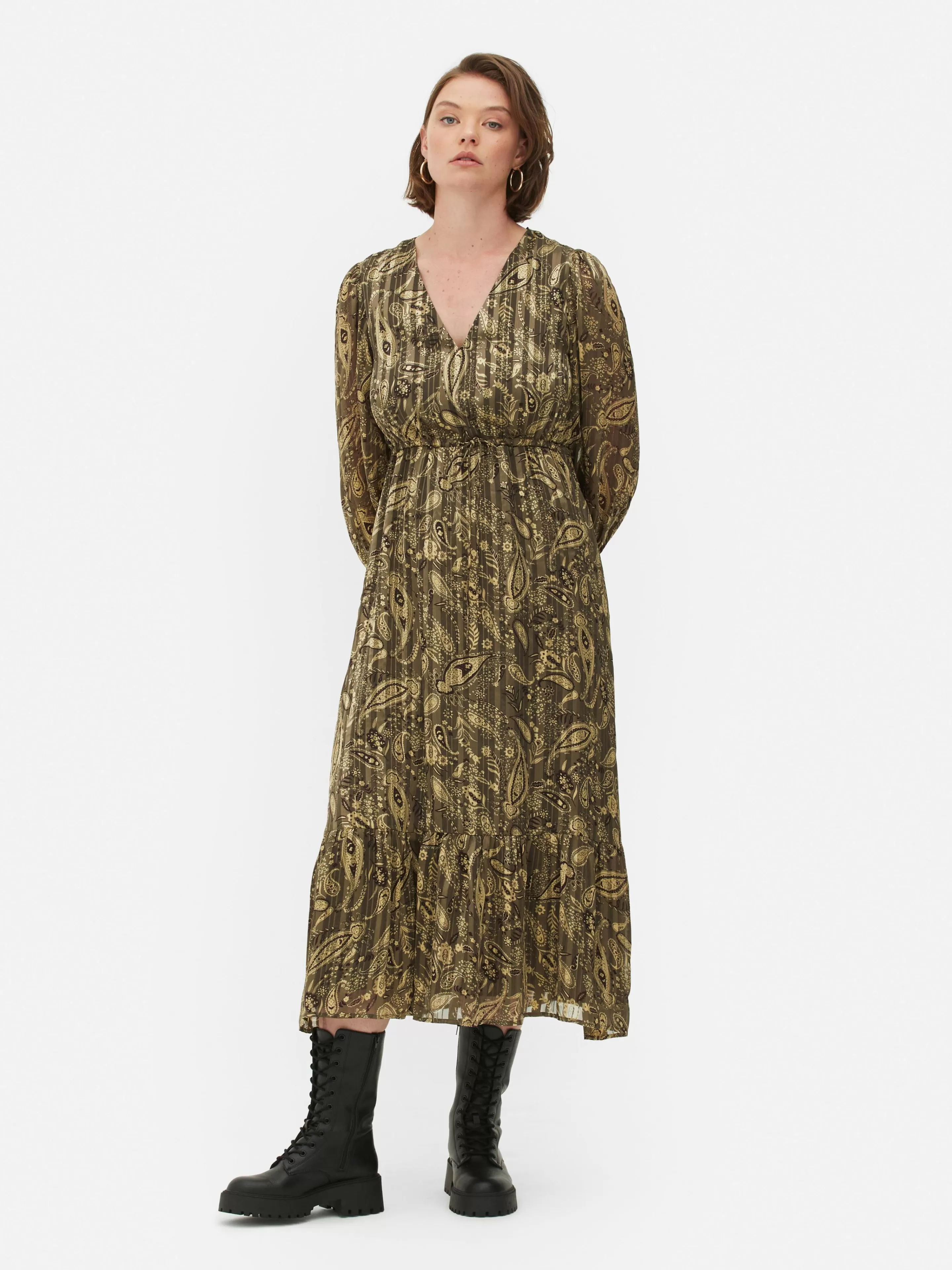 Robe Mi-longue Boho à Col En V-Primark Best