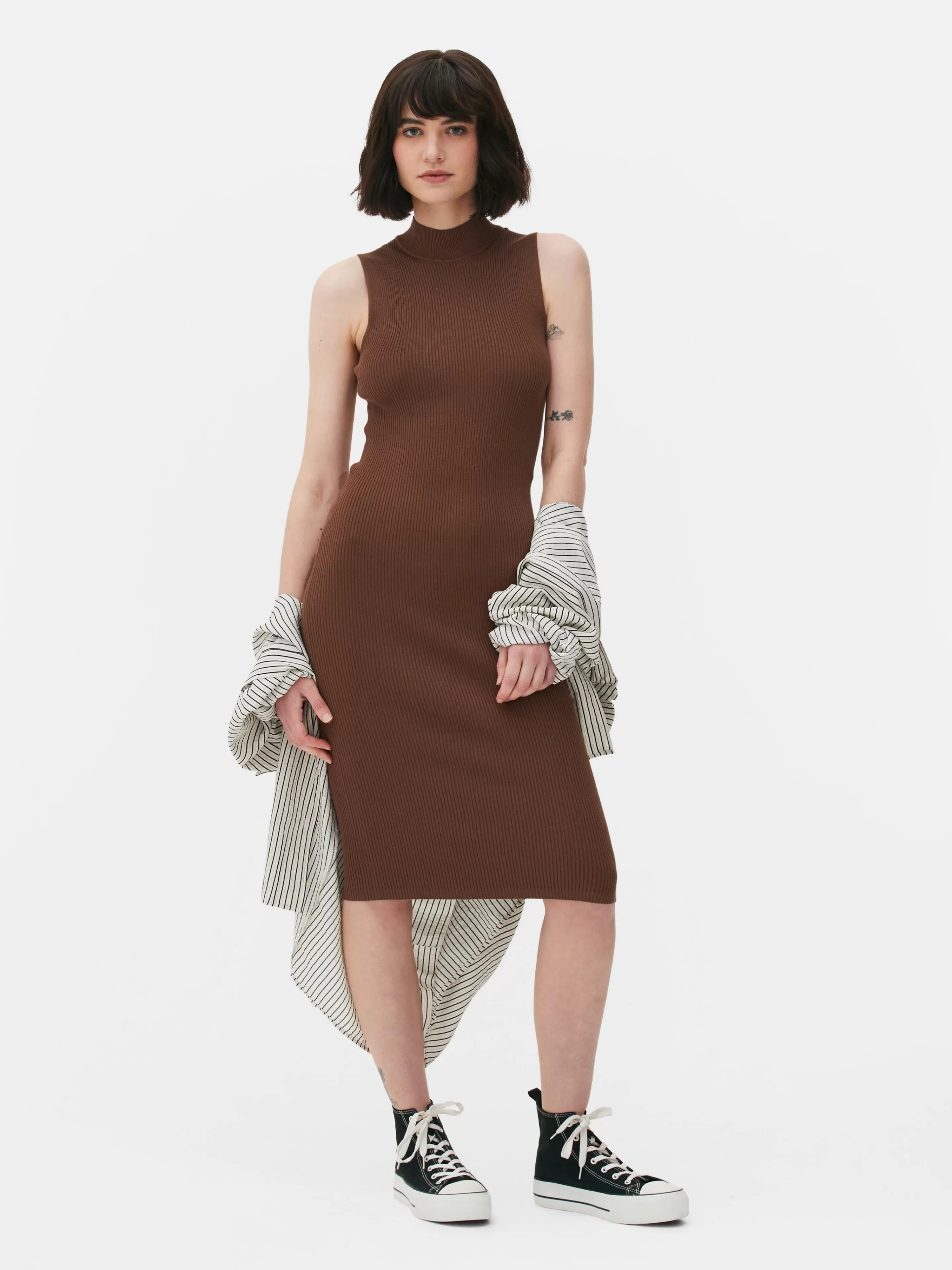 Robe Mi-longue Sans Manches En Maille-Primark Fashion