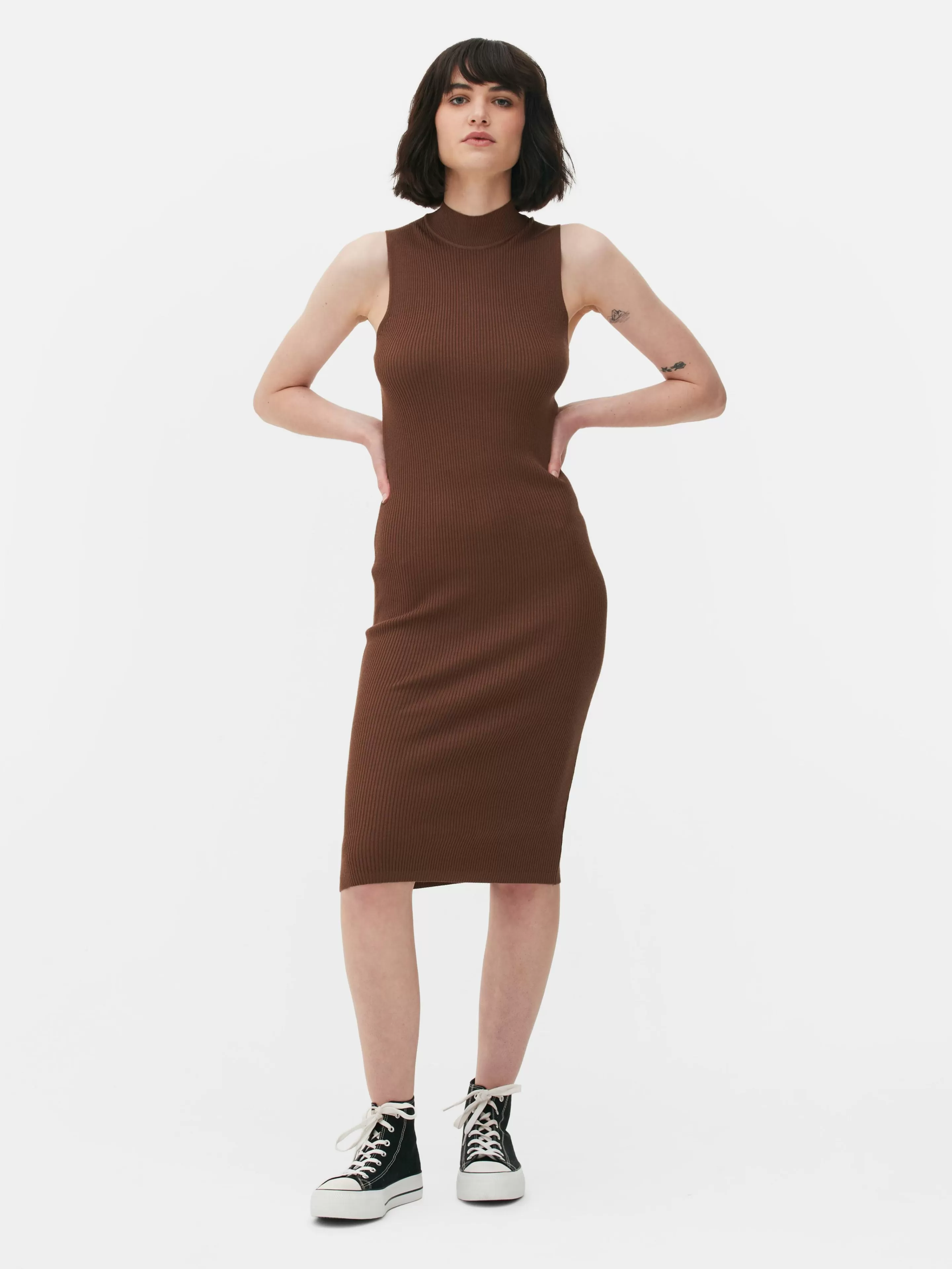 Robe Mi-longue Sans Manches En Maille-Primark Fashion