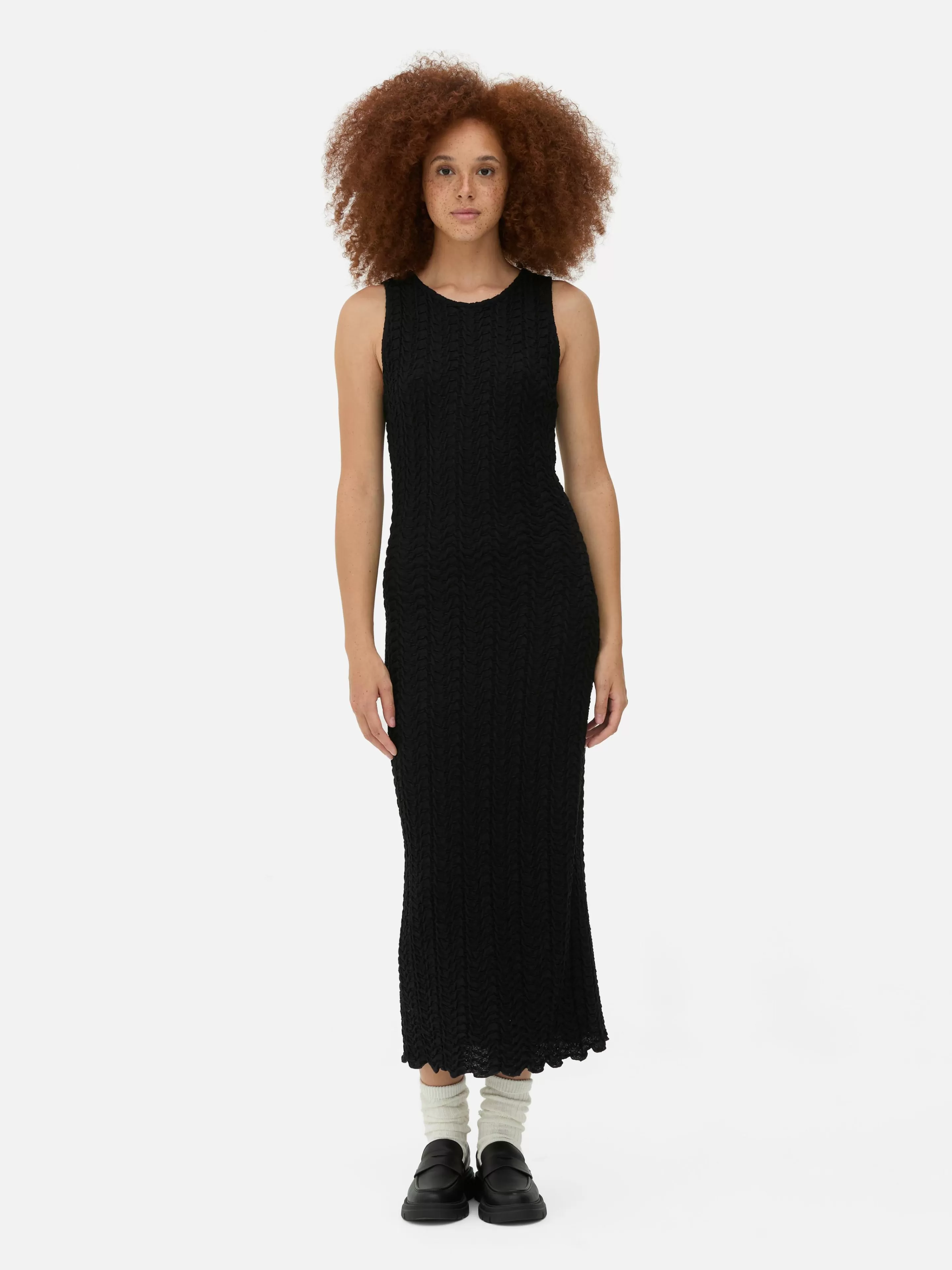Robe Mi-longue Texturée à Dos Nageur-Primark Outlet