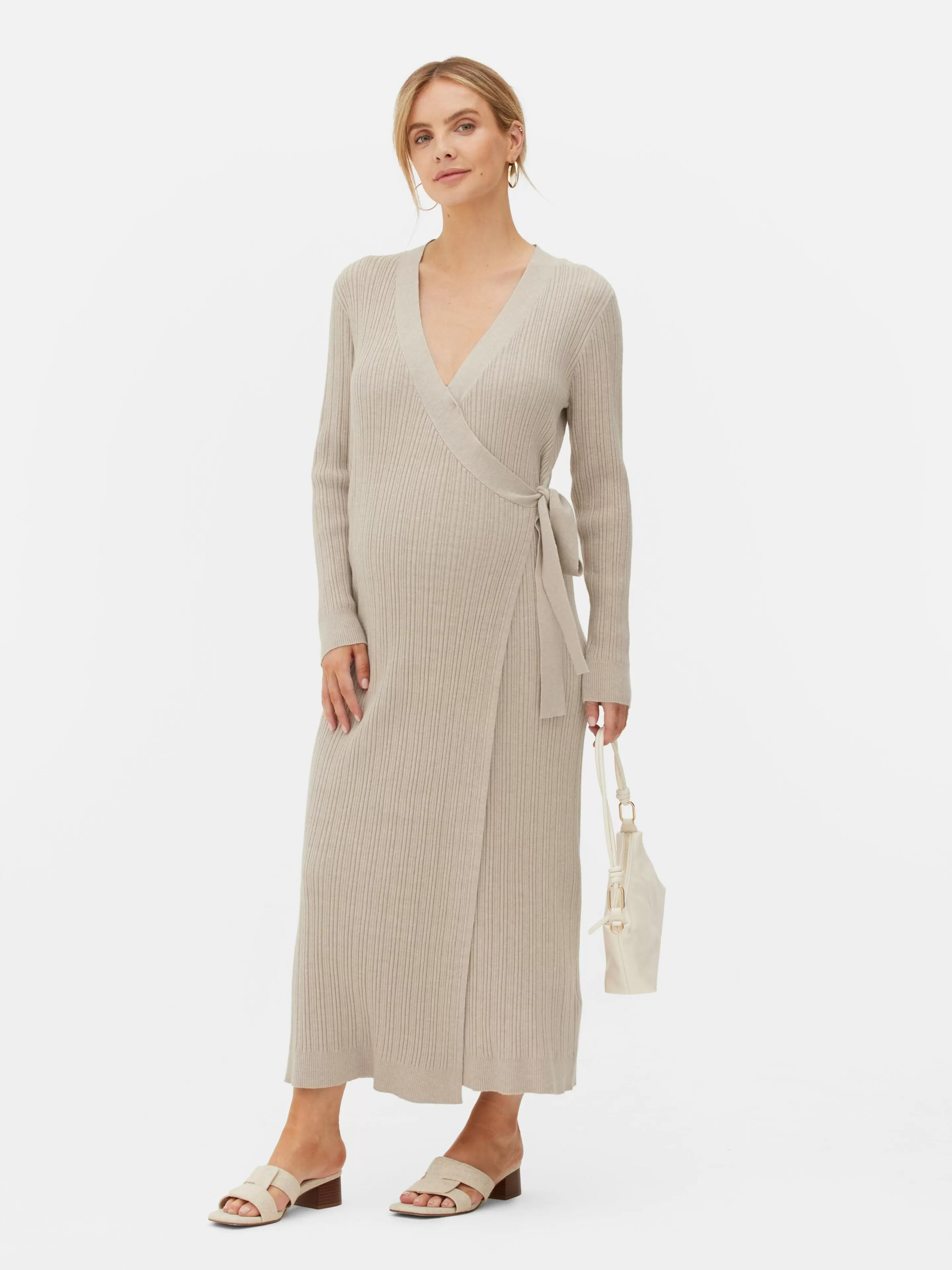 Robe Portefeuille De Maternité Mi-longue En Maille-Primark Flash Sale