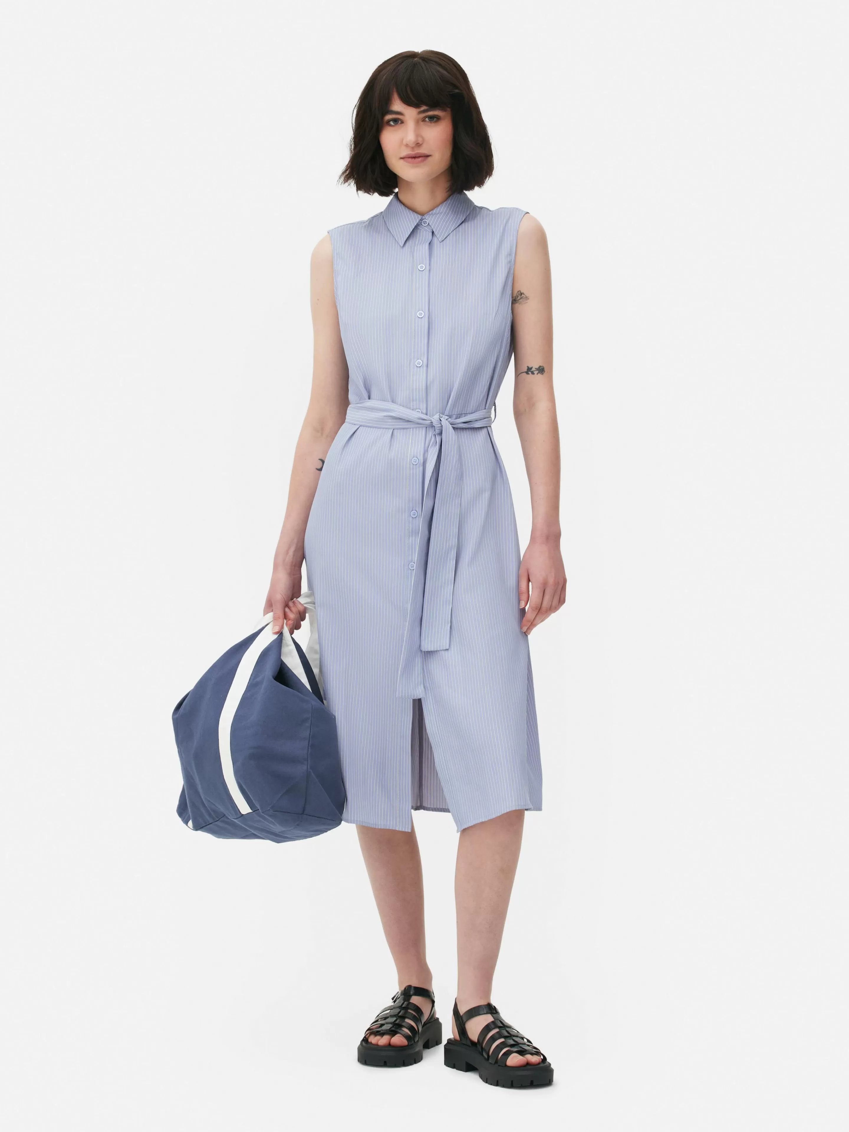 Robe-chemise Mi-longue Sans Manches-Primark Discount