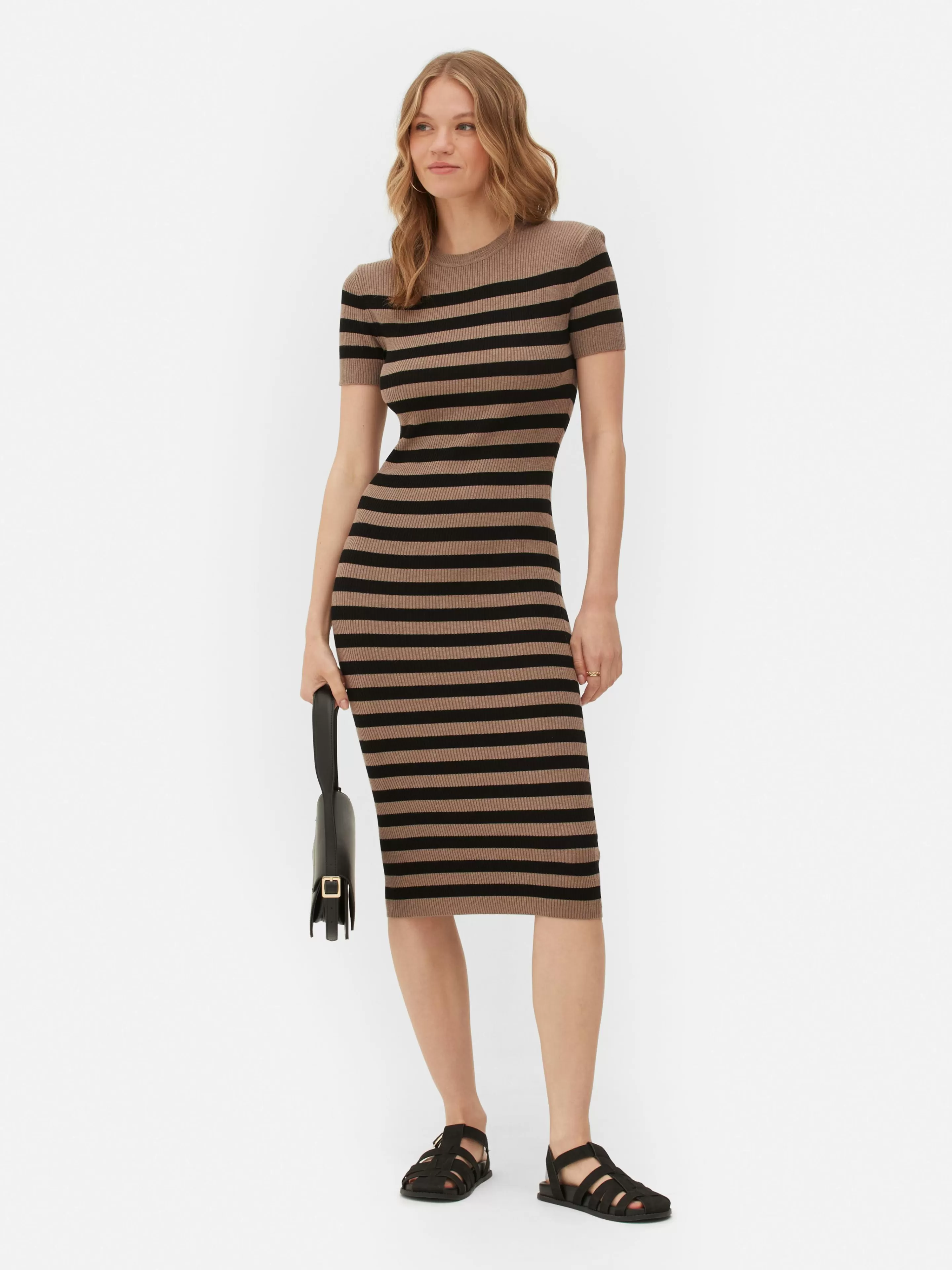 Robe-pull Mi-longue à Manches Courtes-Primark Shop