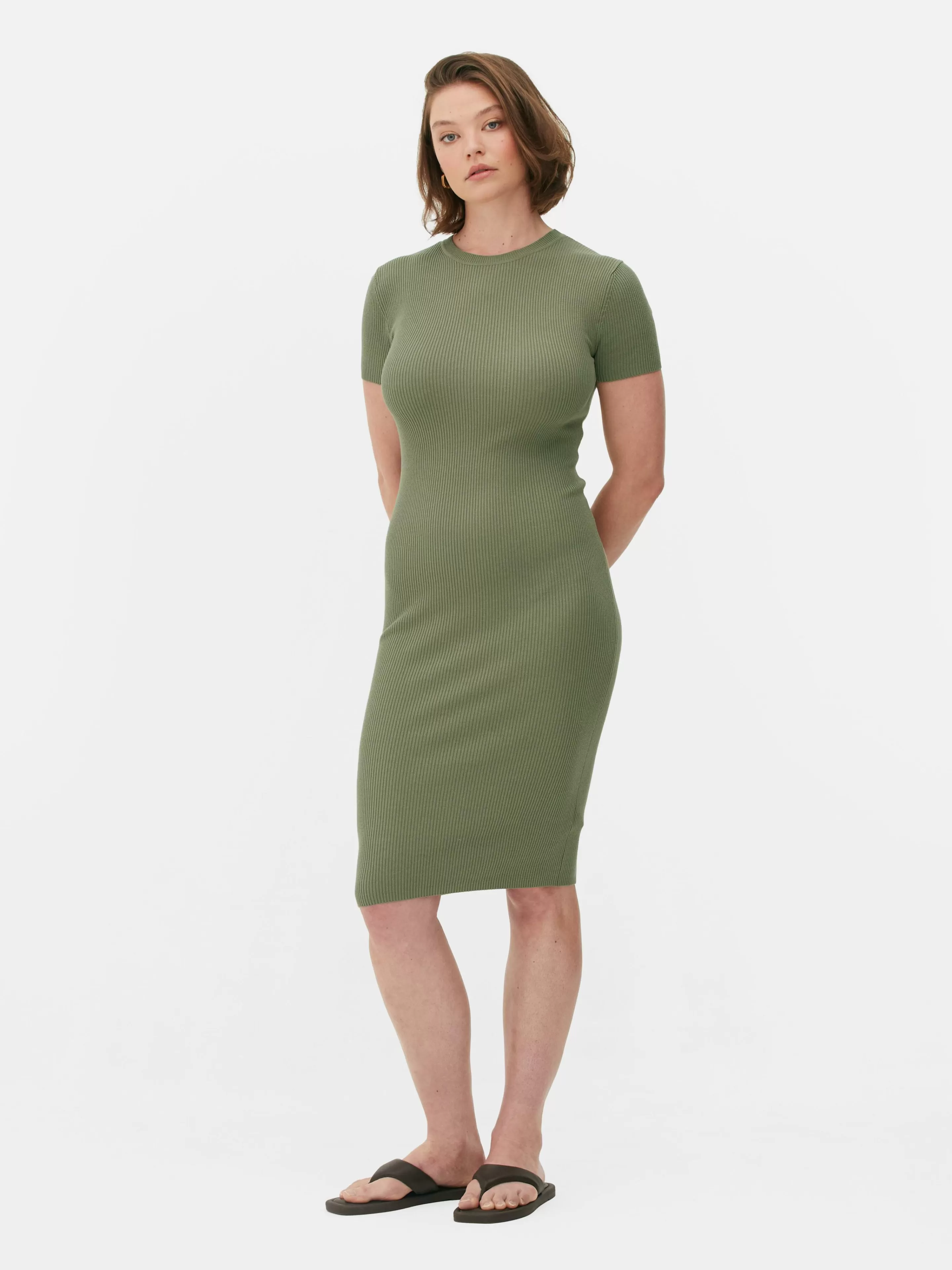 Robe-pull Mi-longue à Manches Courtes-Primark Cheap