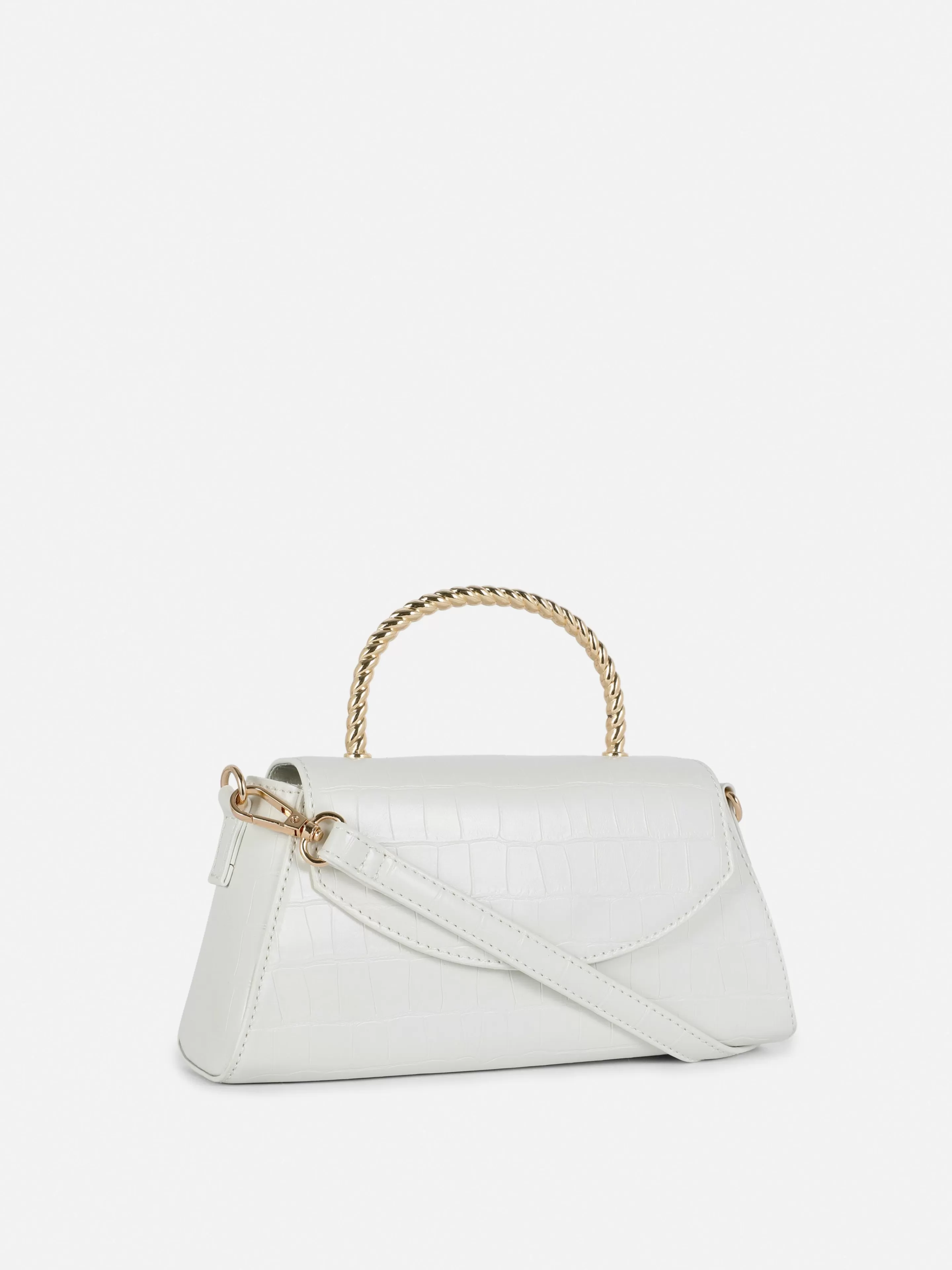 Sac à Bandoulière En Imitation Croco Avec Poignée En Métal-Primark Cheap