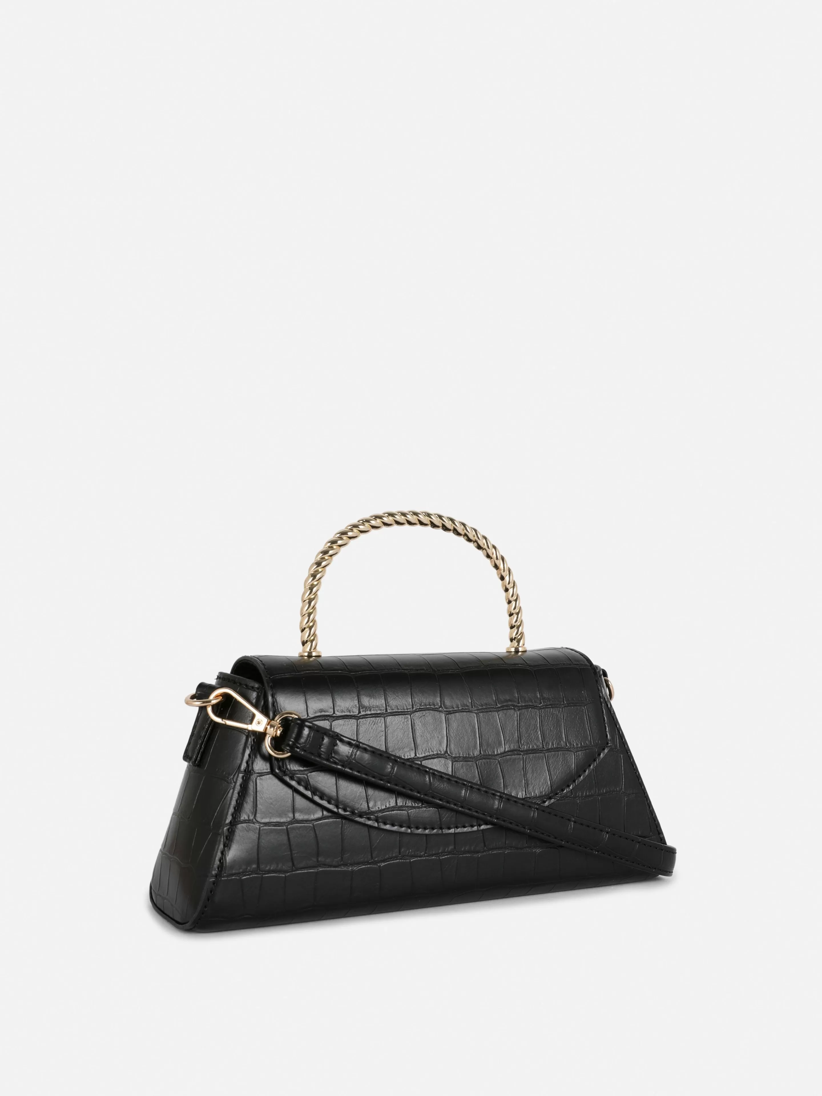 Sac à Bandoulière En Imitation Croco Avec Poignée En Métal-Primark Shop