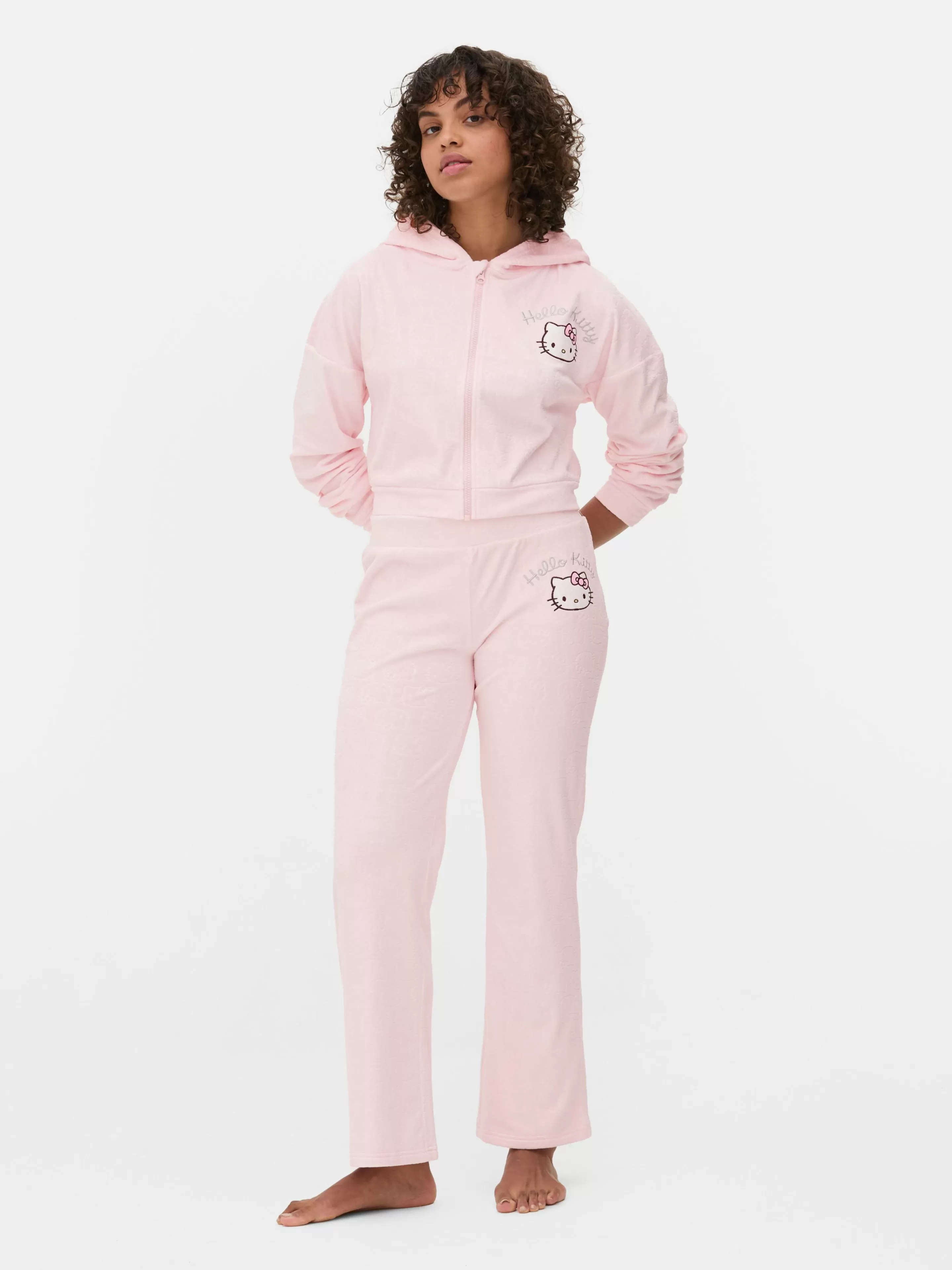 Sweat à Capuche Zippé En Velours à Coordonner Hello Kitty-Primark Outlet