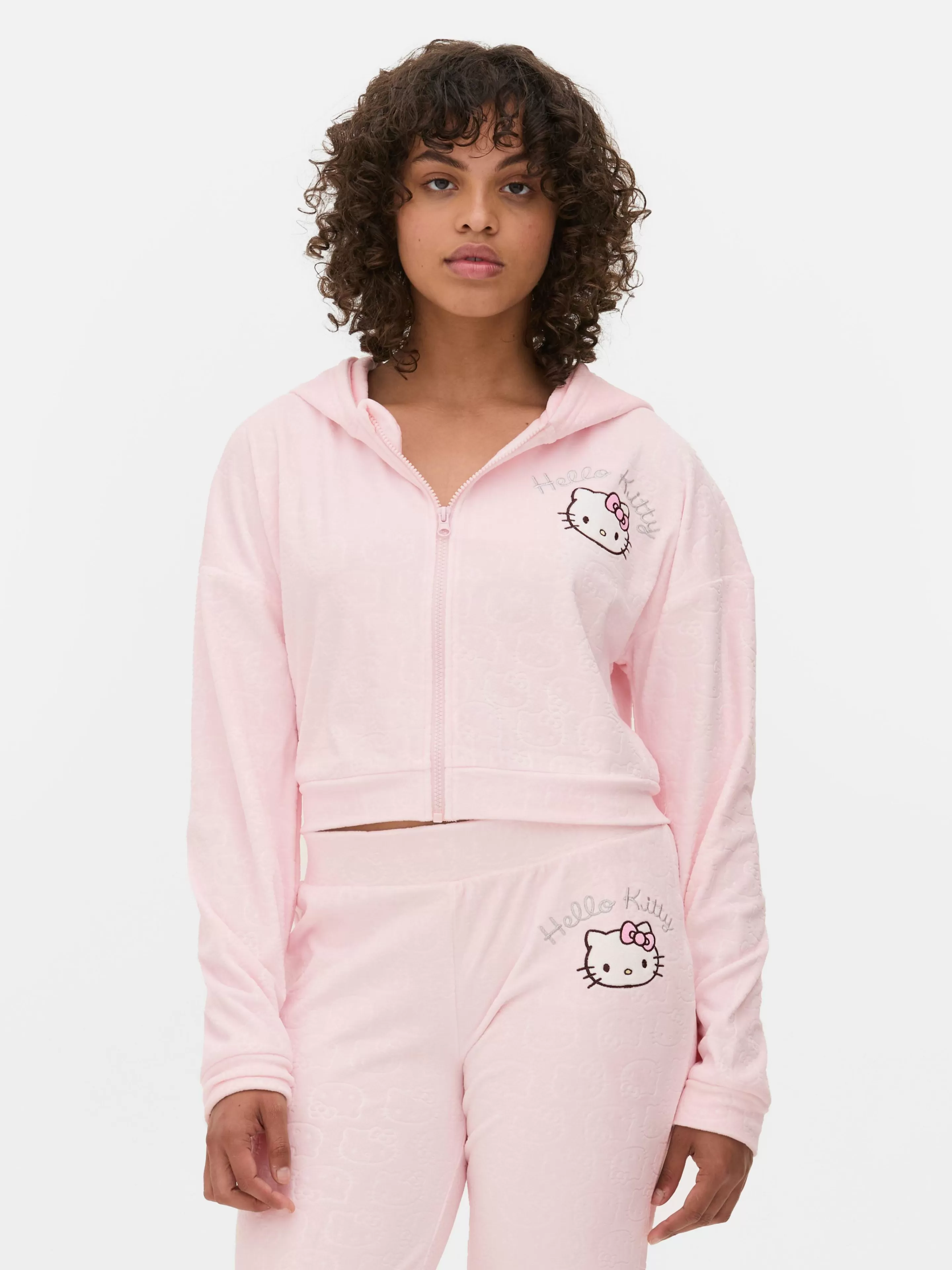 Sweat à Capuche Zippé En Velours à Coordonner Hello Kitty-Primark Outlet