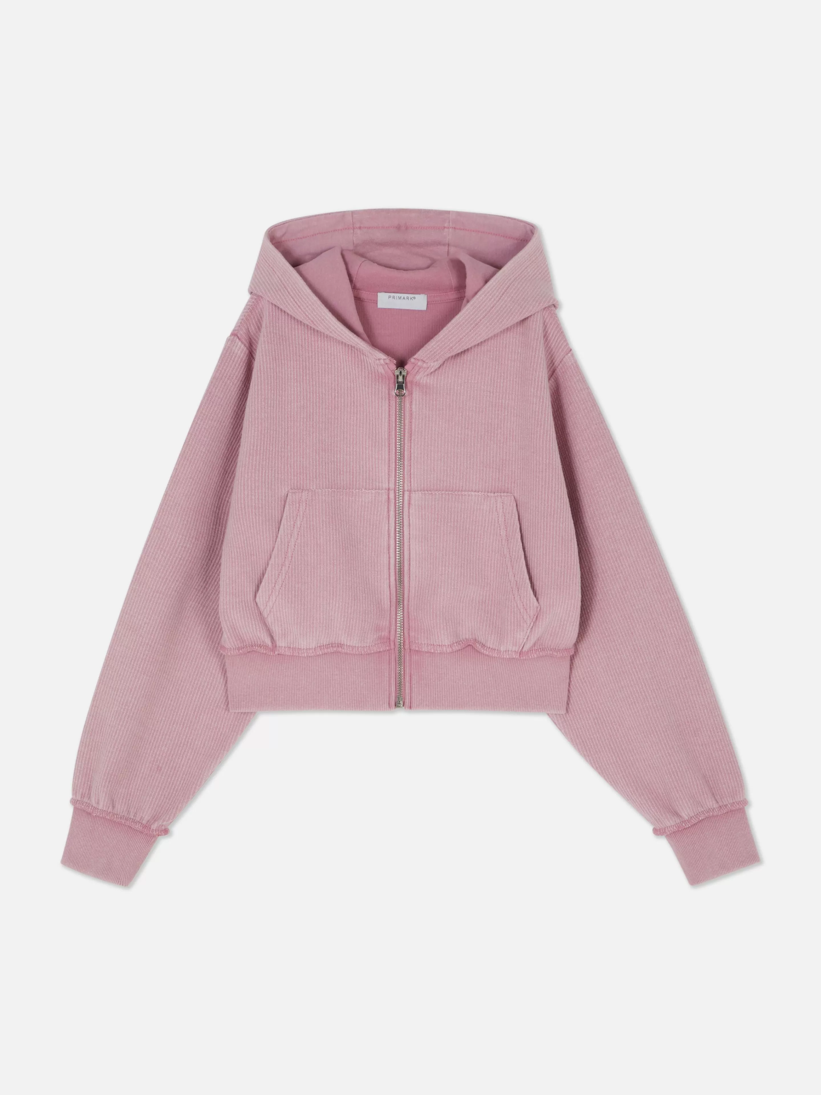 Sweat Côtelé Zippé à Capuche-Primark Outlet