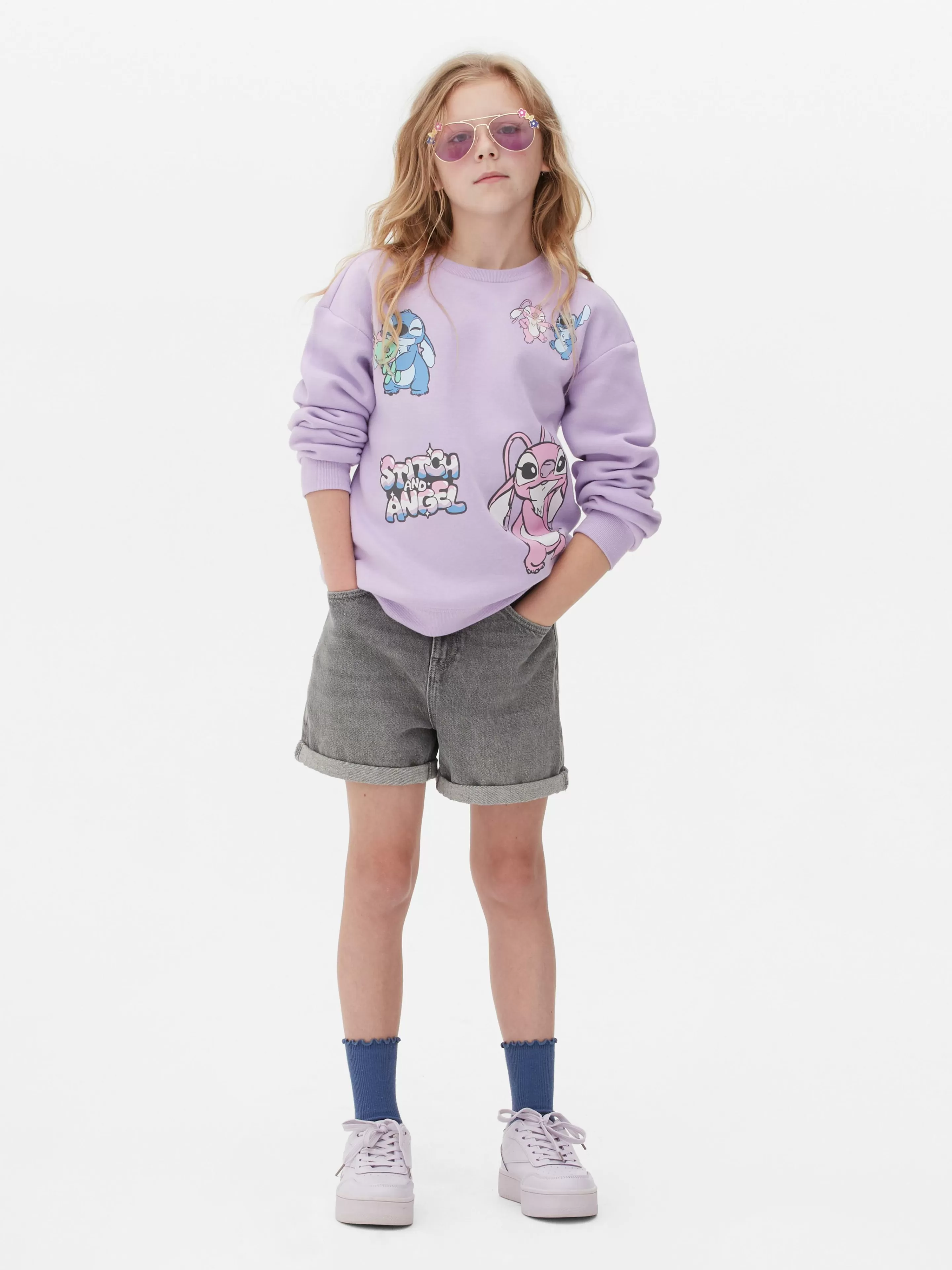 Sweat-shirt à Col Ras-du-cou Disney Stitch & Angel-Primark Hot