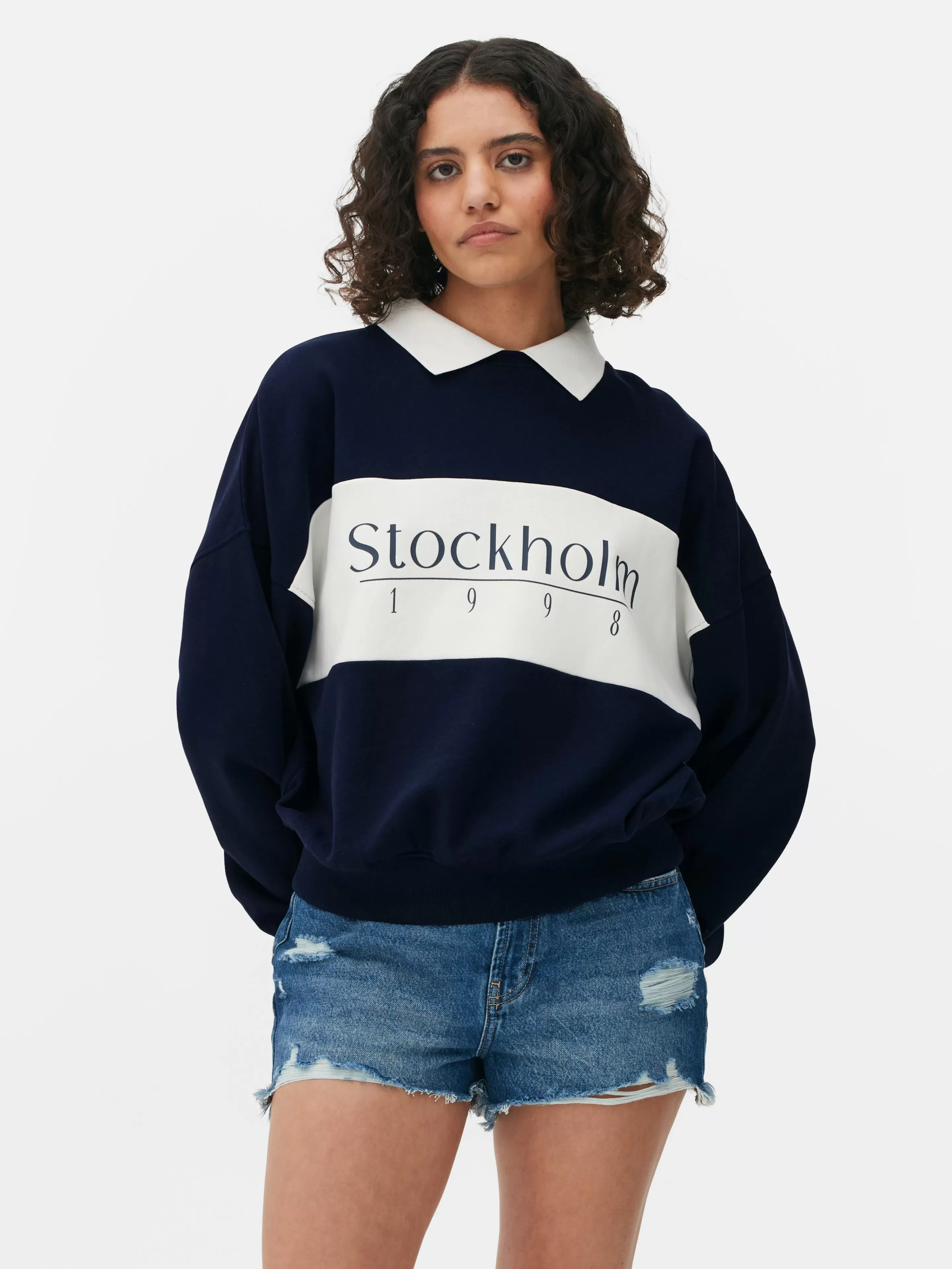 Sweat-shirt Graphique à Col-Primark Fashion