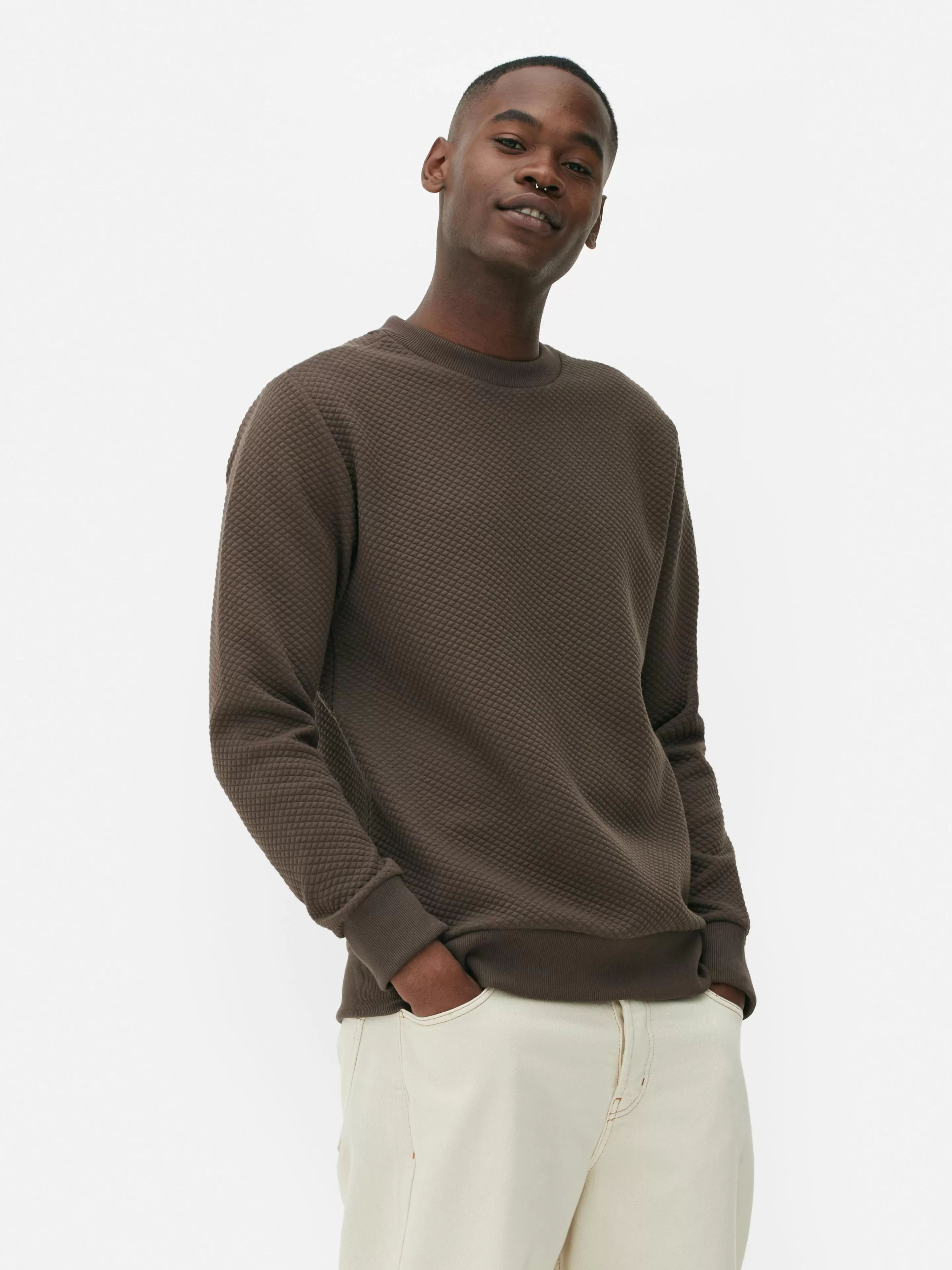 Sweat-shirt Matelassé à Motif Losanges-Primark Shop