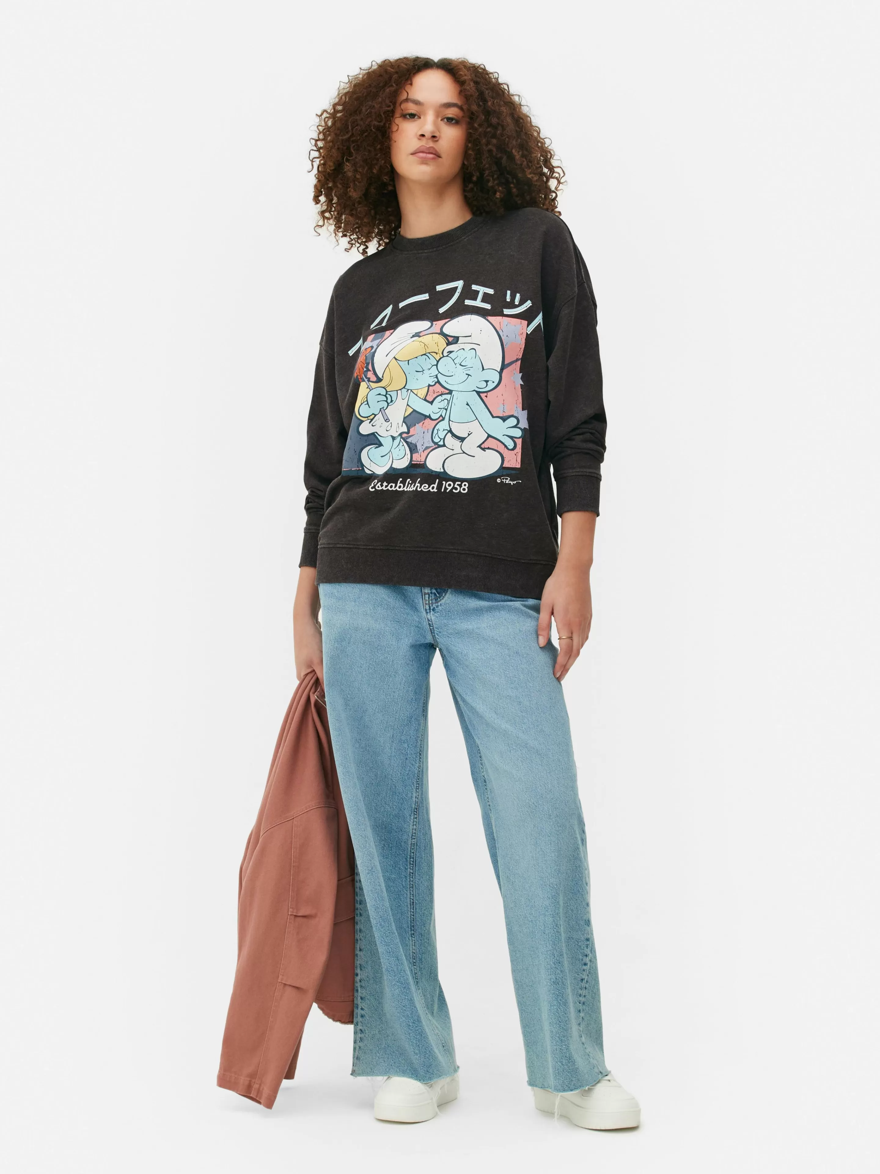 Sweat-shirt Oversize Graphique Les Schtroumpfs-Primark Hot