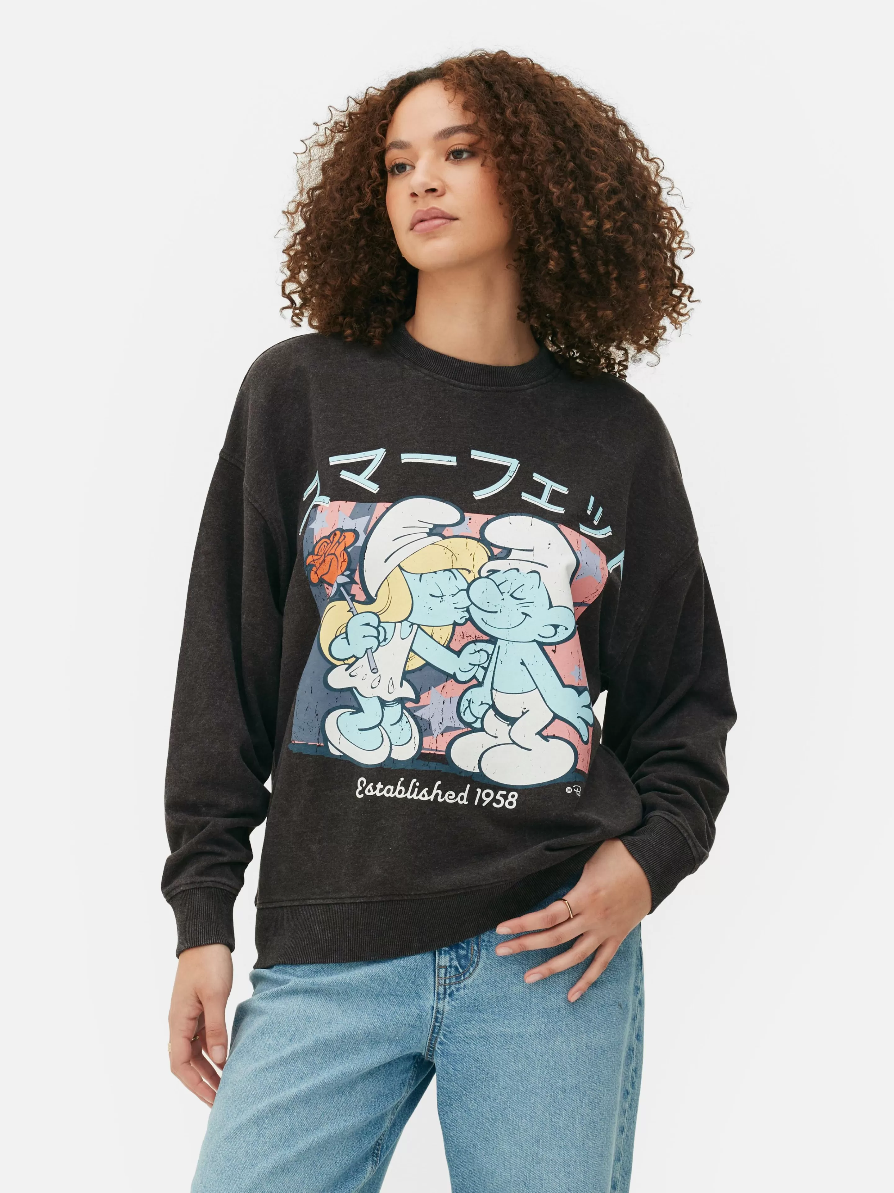 Sweat-shirt Oversize Graphique Les Schtroumpfs-Primark Hot