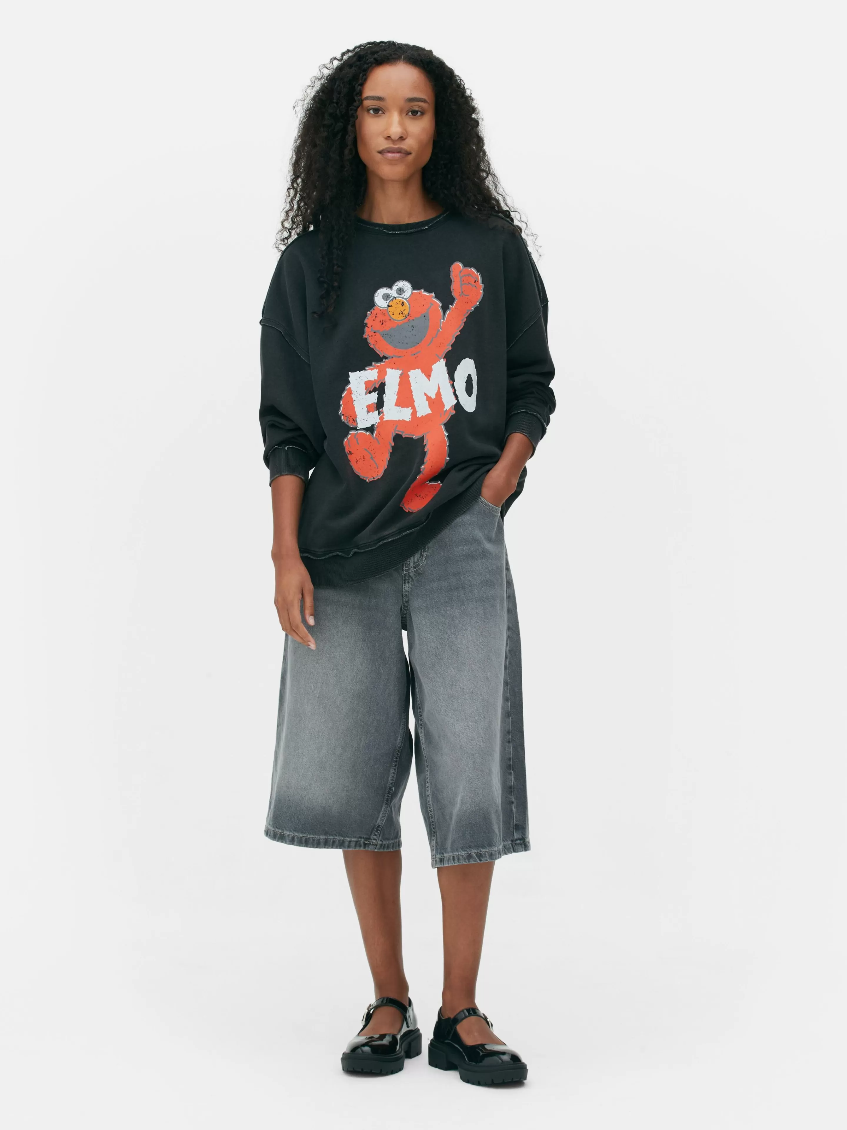 Sweat-shirt Oversize Graphique Sesame Street-Primark Flash Sale