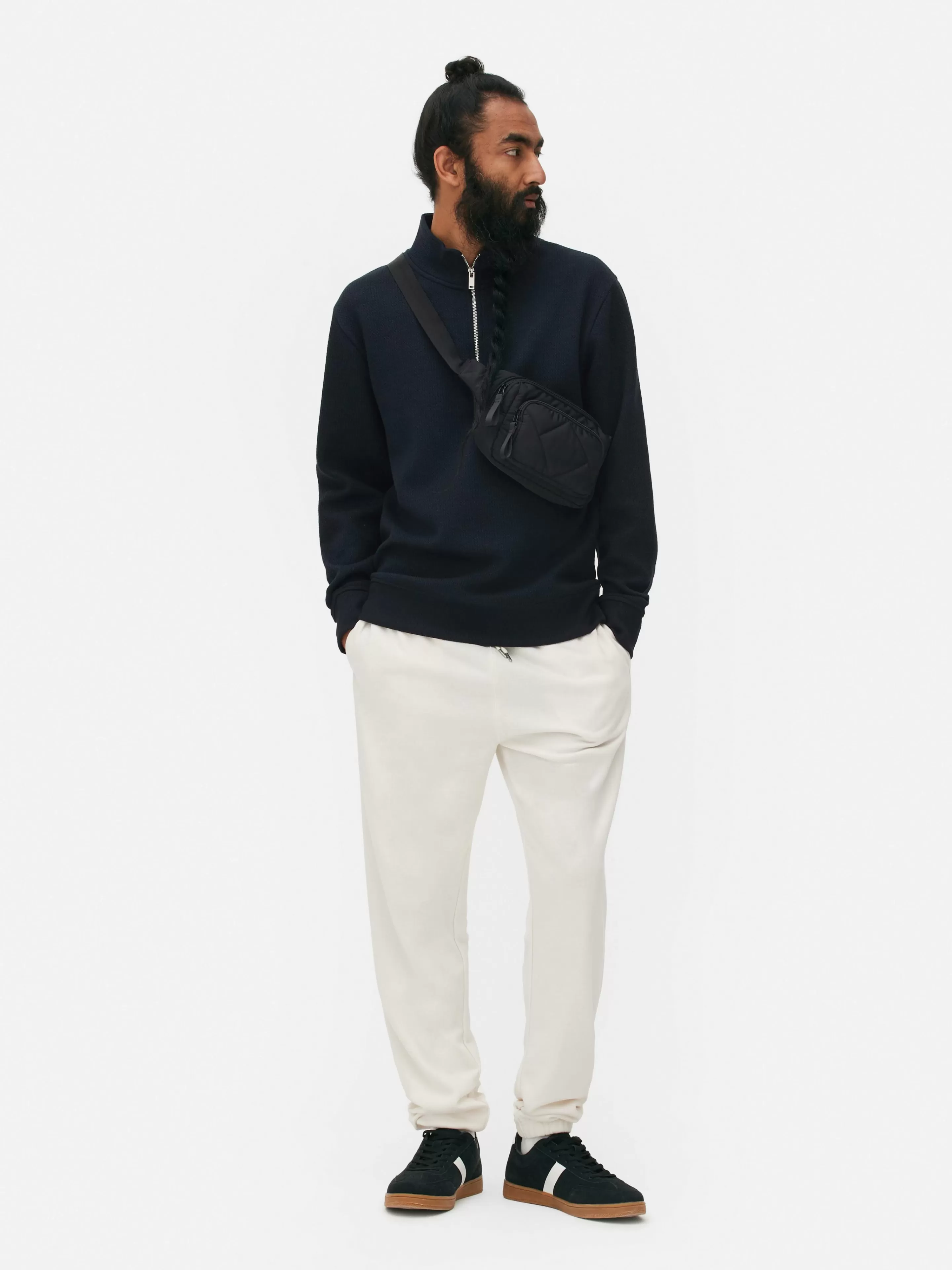 Sweat-shirt Texturé à Col Zippé Et Motif Géométrique-Primark Hot