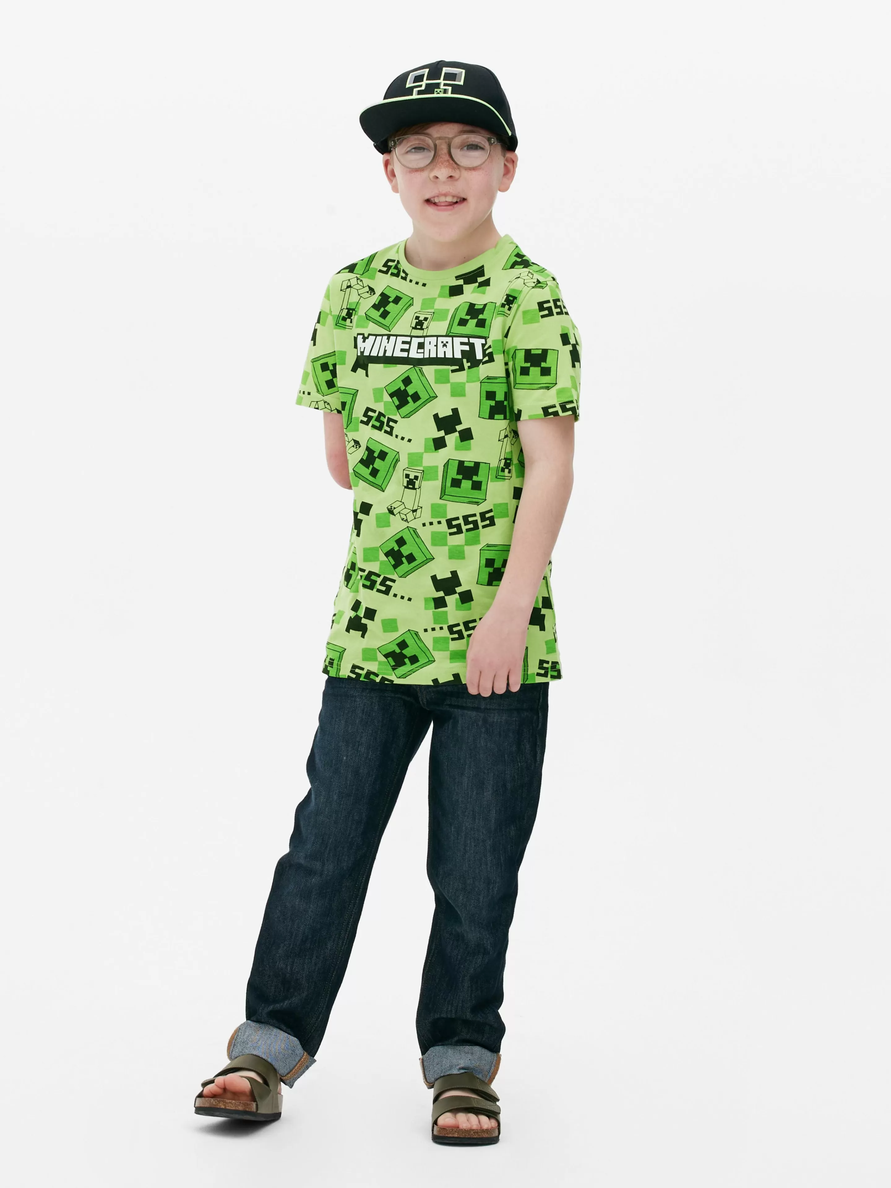 T-shirt à Imprimé Minecraft Creeper-Primark Best Sale