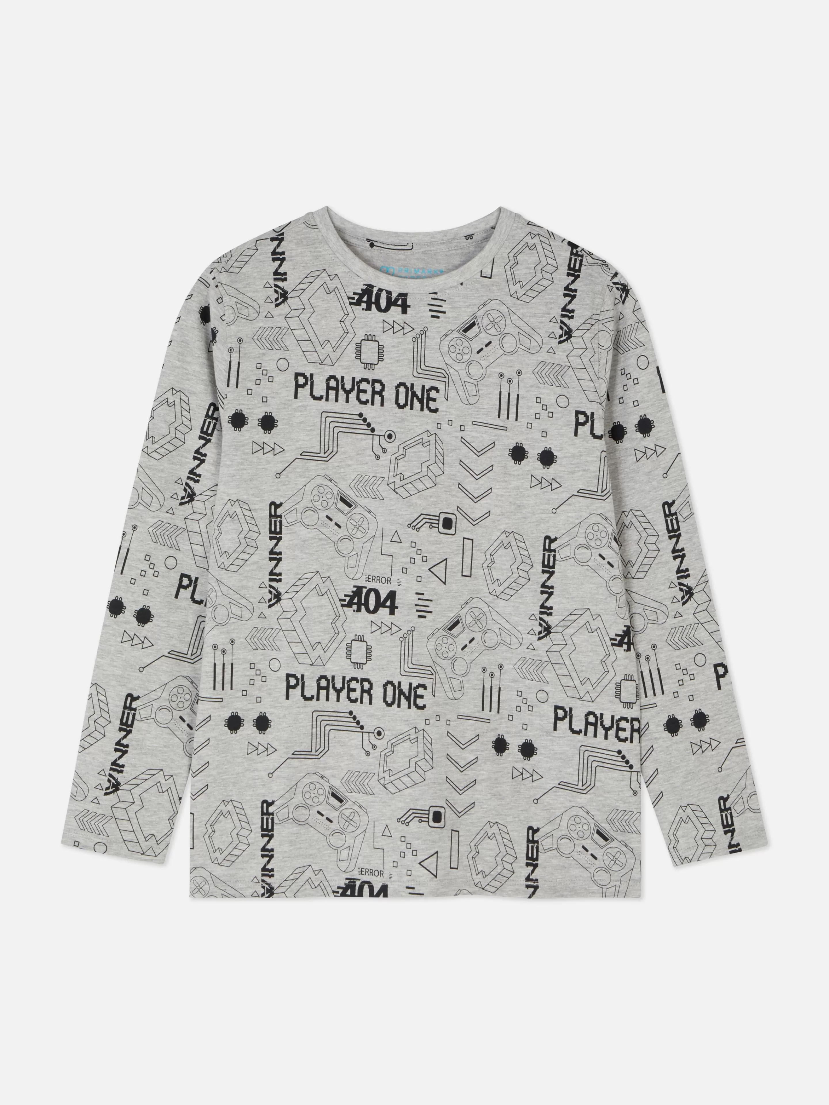 T-shirt à Manches Longues Et Motif Gaming-Primark Sale