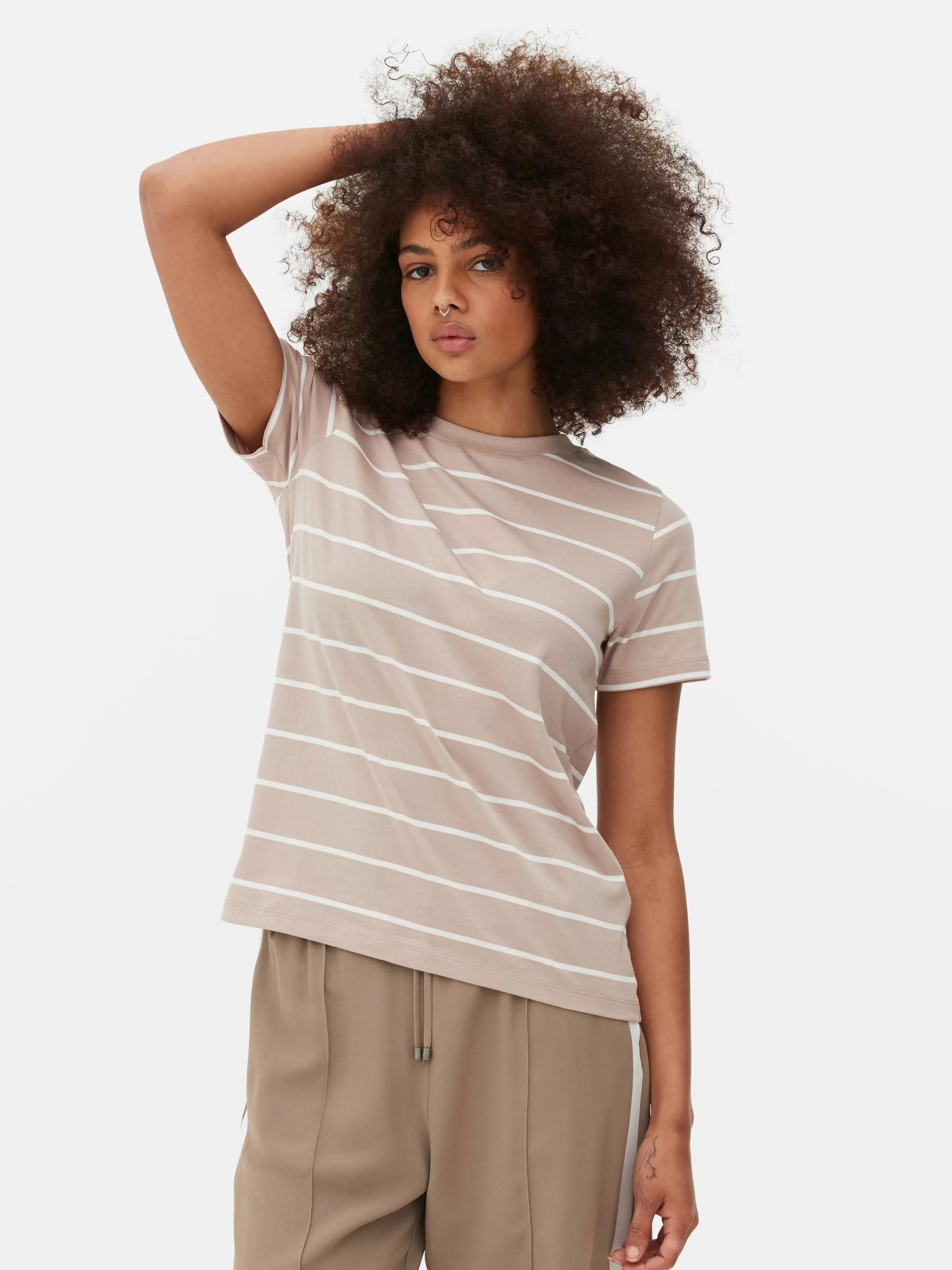 T-shirt à Rayures Et à Col Ras-du-cou-Primark Sale