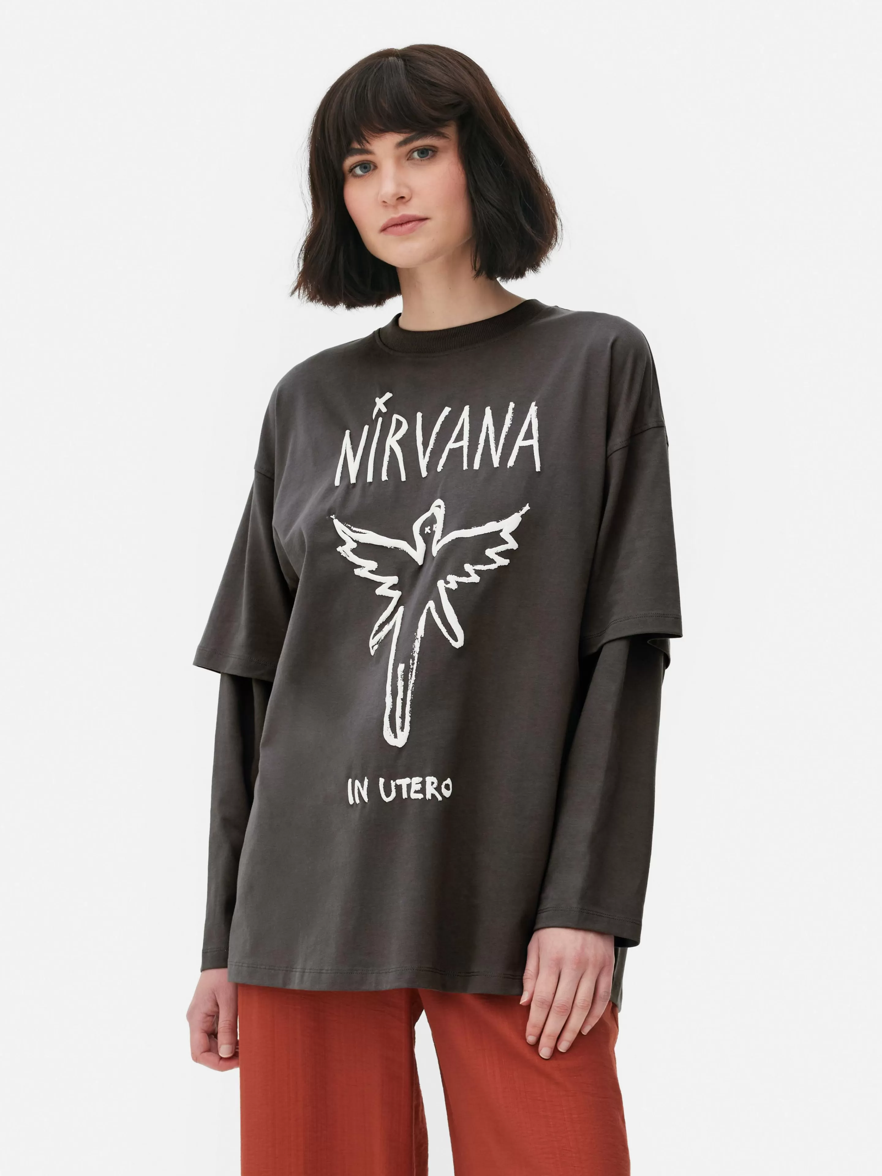 T-shirt Double épaisseur Nirvana-Primark Shop