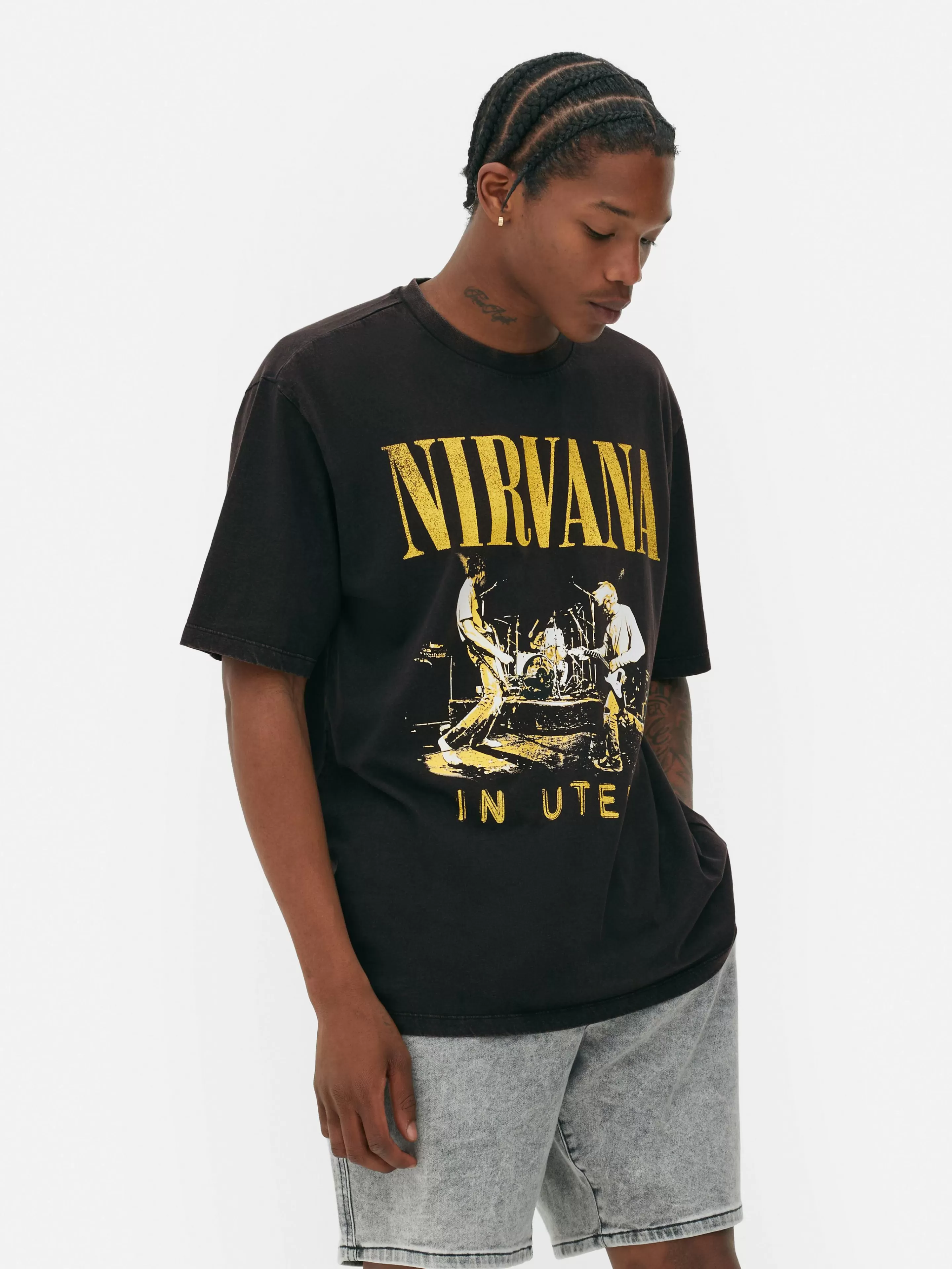 T-shirt Effet Délavé Nirvana-Primark Outlet