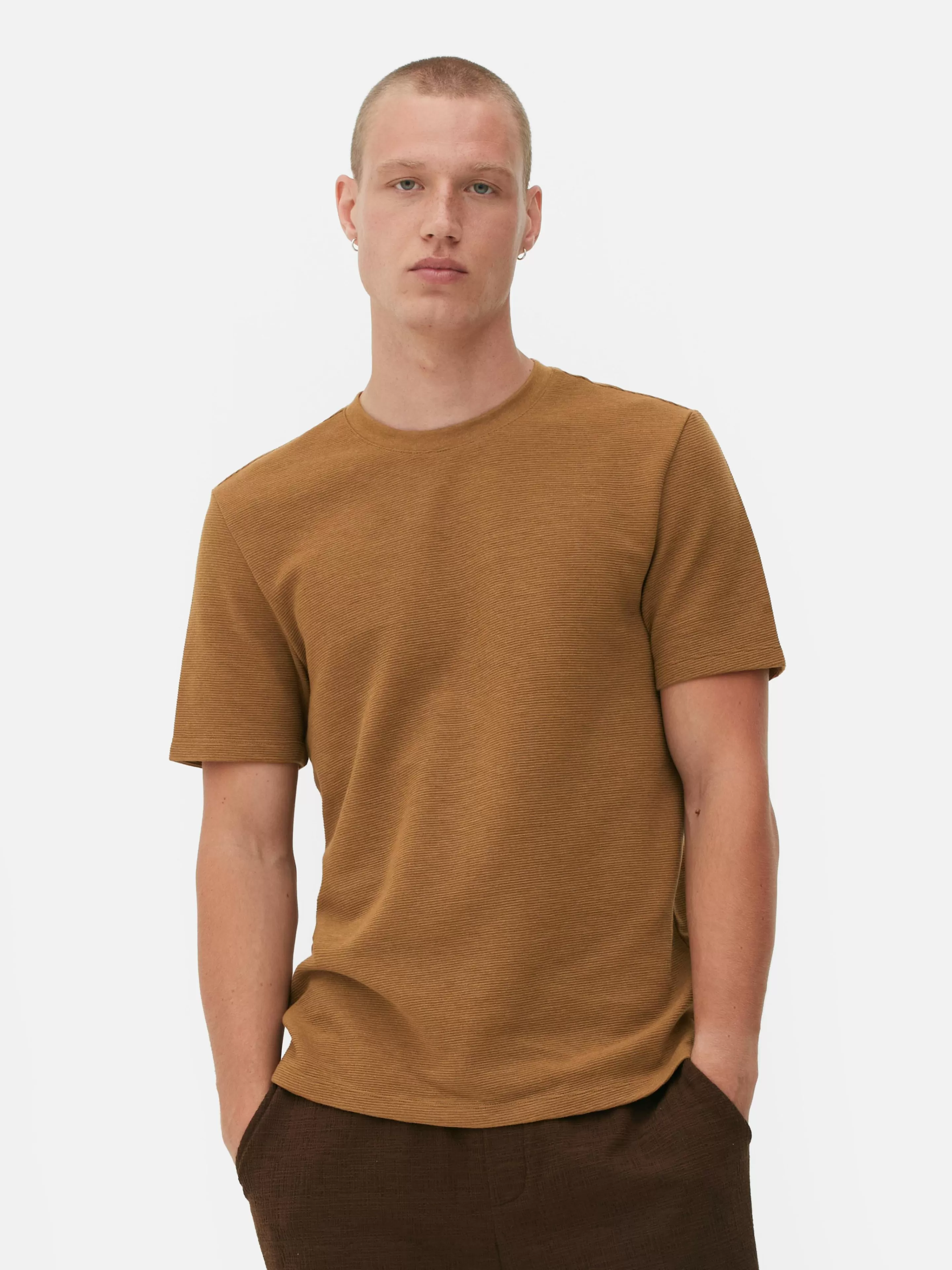 T-shirt En Maille Ottoman Côtelée-Primark Online
