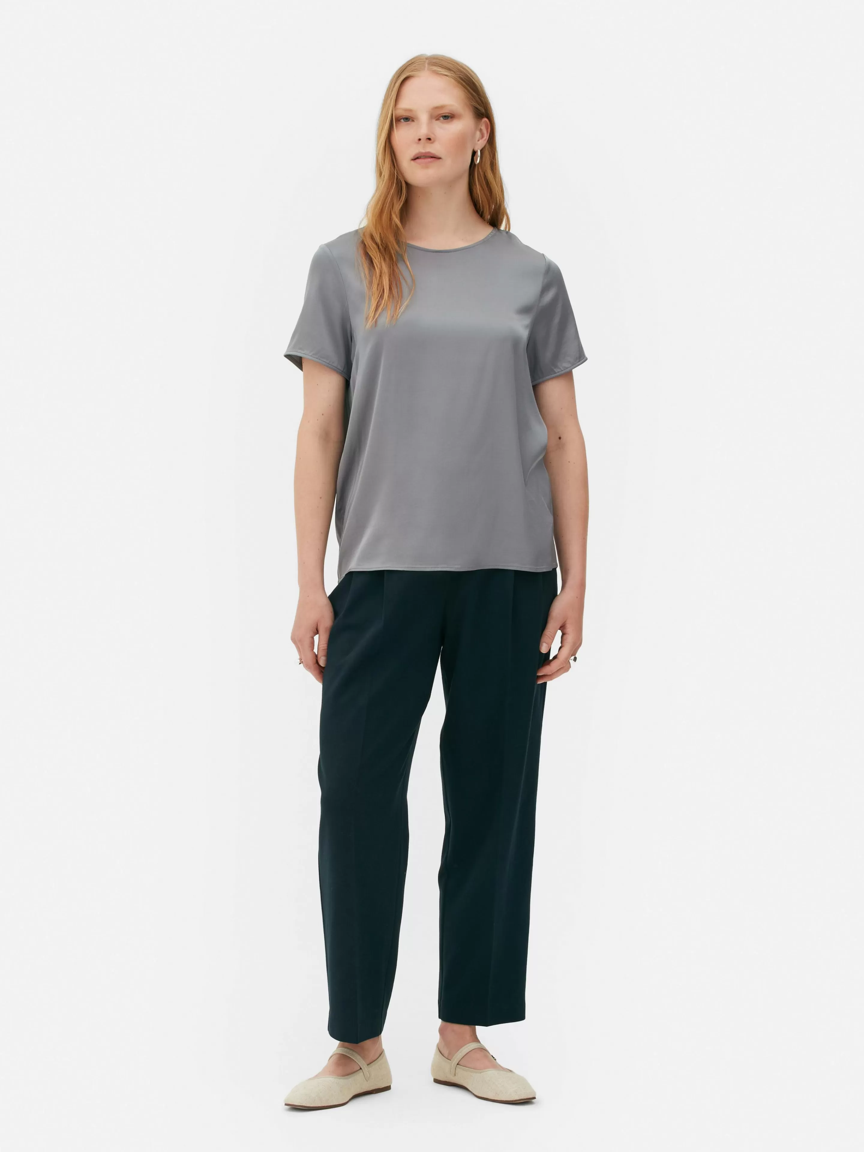 T-shirt En Satin à Manches Courtes The Edit-Primark Cheap