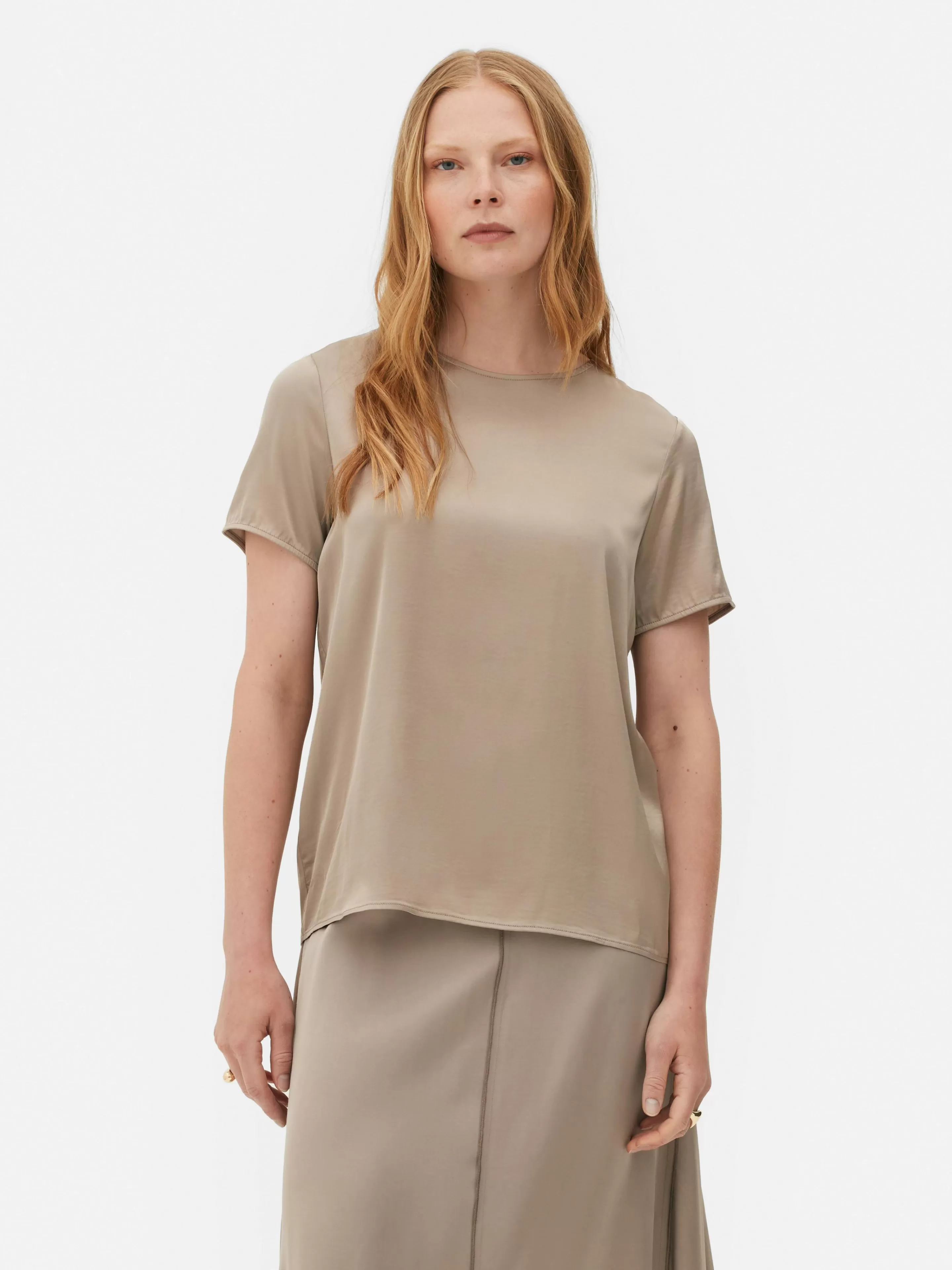 T-shirt En Satin à Manches Courtes The Edit-Primark Flash Sale
