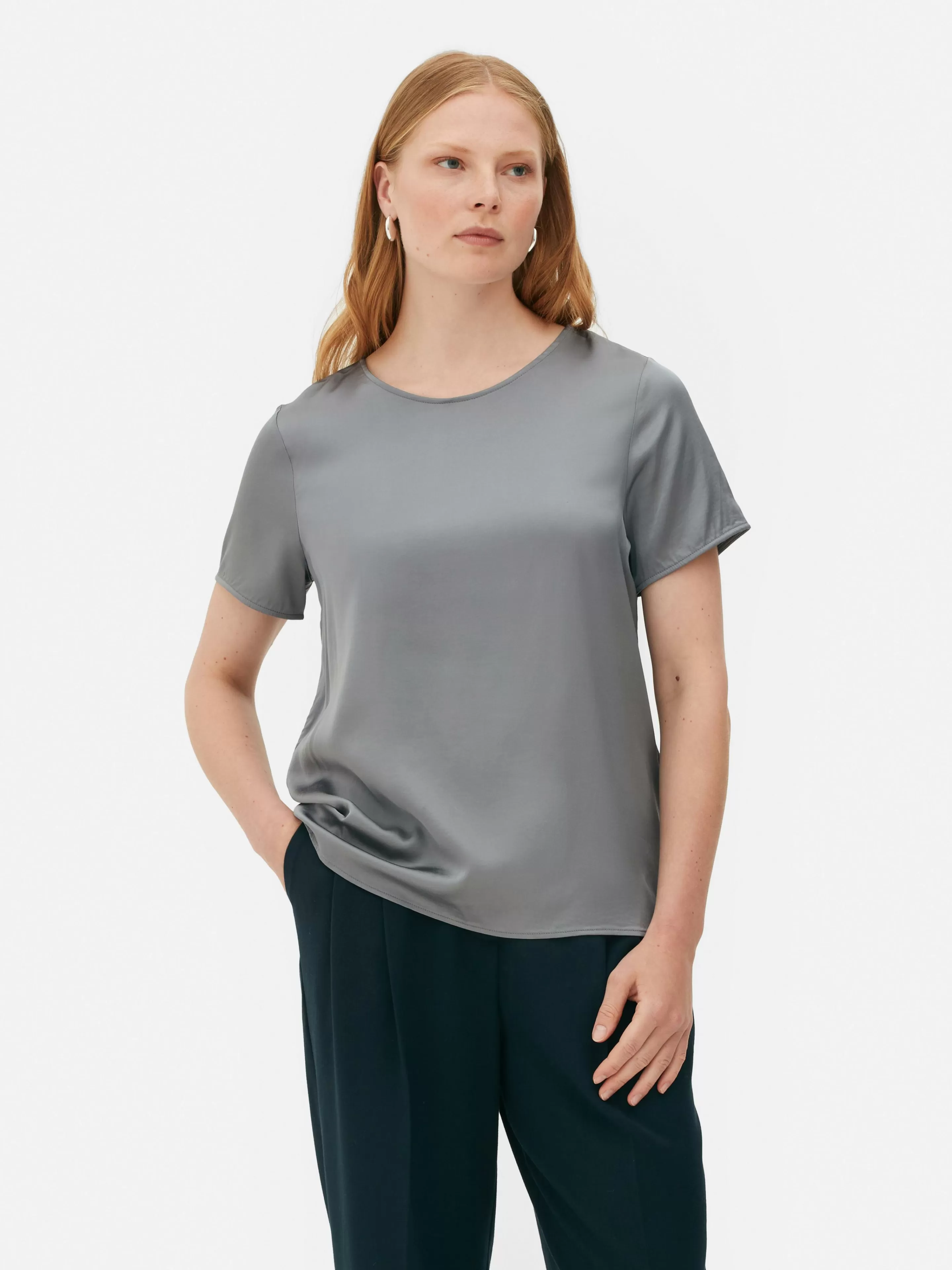 T-shirt En Satin à Manches Courtes The Edit-Primark Cheap