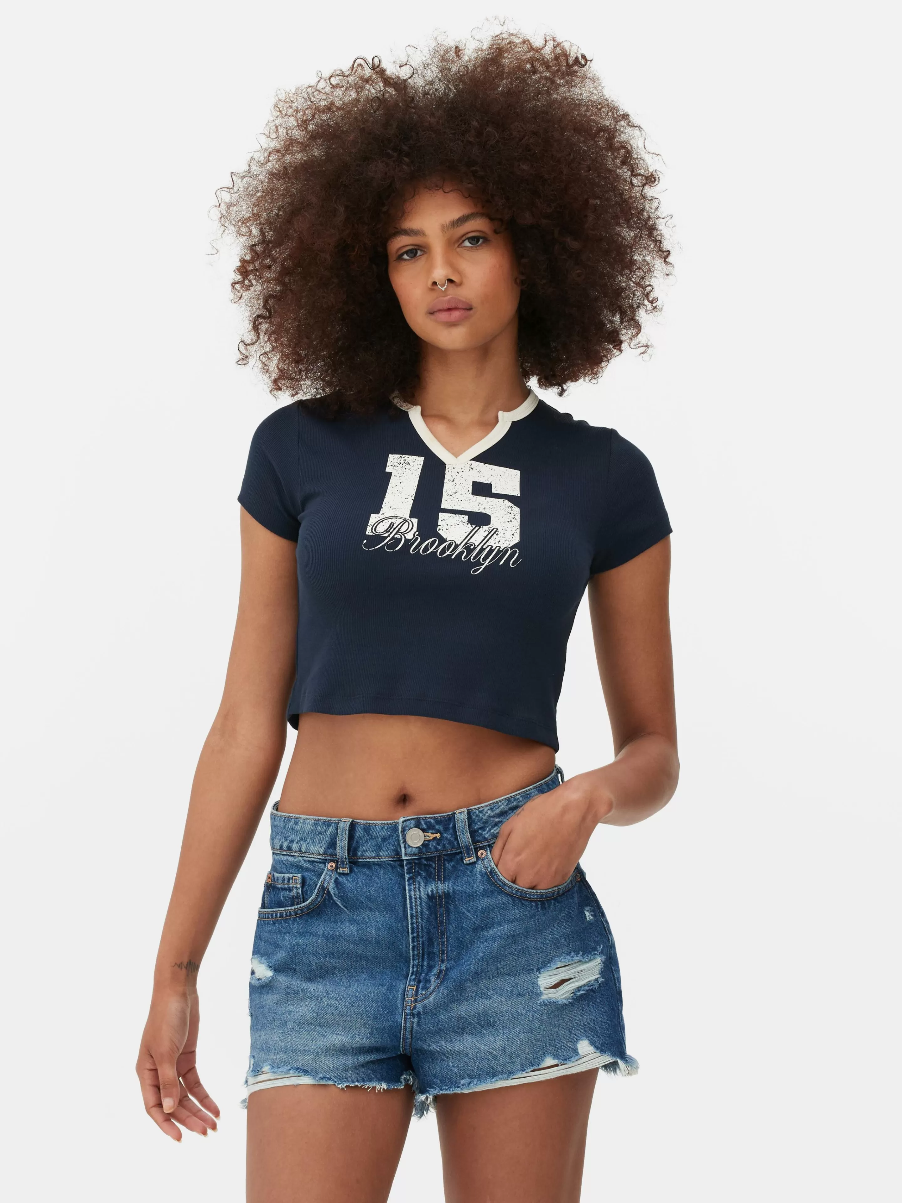 T-shirt Graphique à Col Cranté-Primark Online