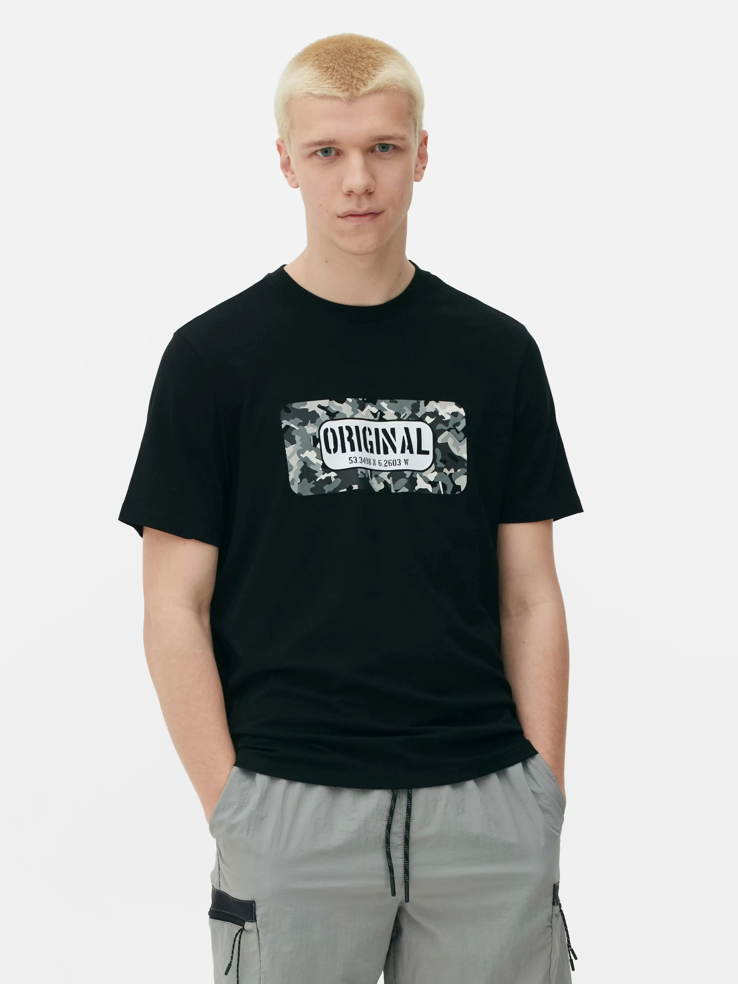 T-shirt Graphique à Motif Pochoir Original-Primark Sale