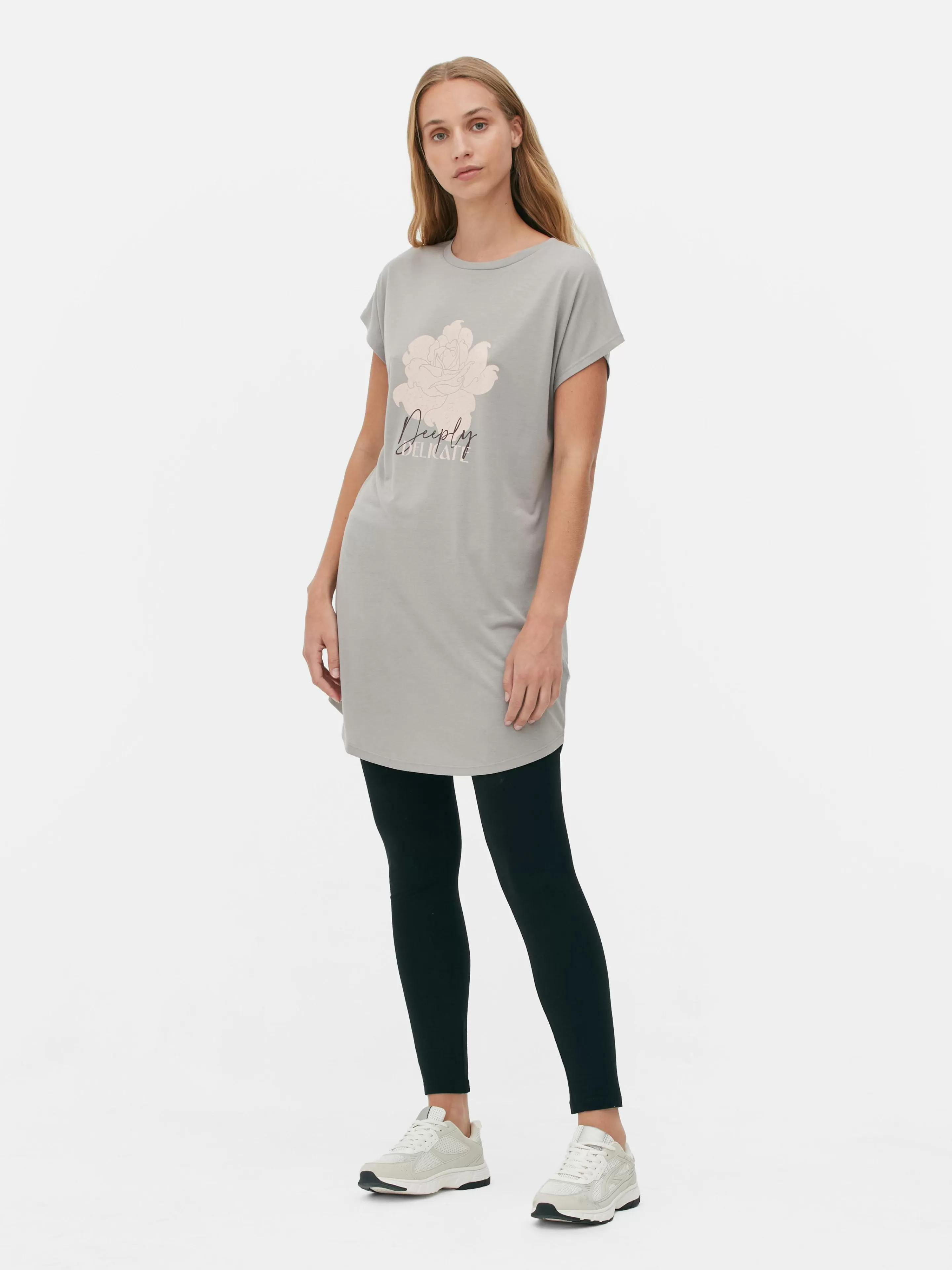 T-shirt Long à Col Ras-du-cou-Primark Outlet