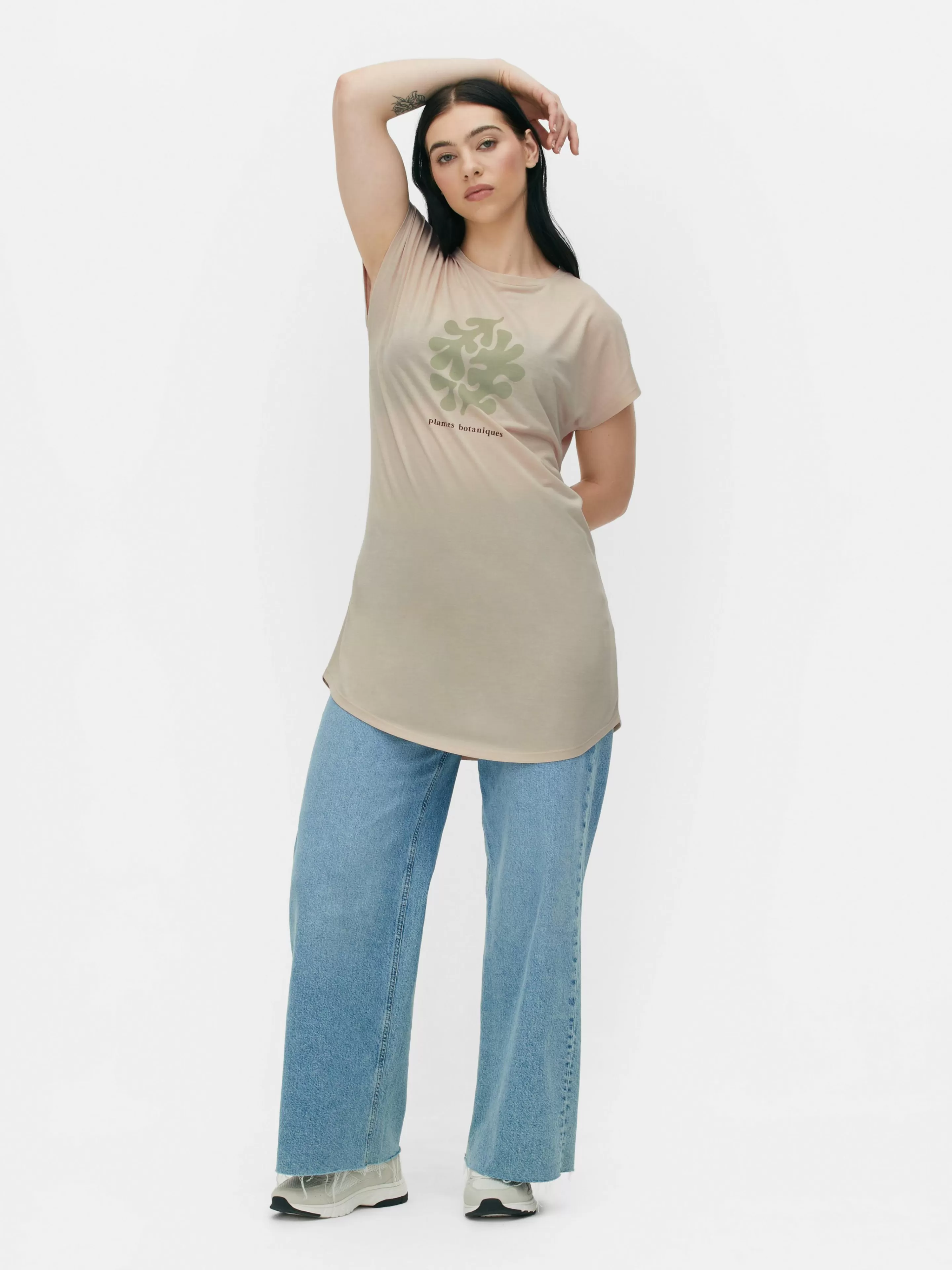 T-shirt Long à Col Ras-du-cou-Primark Shop