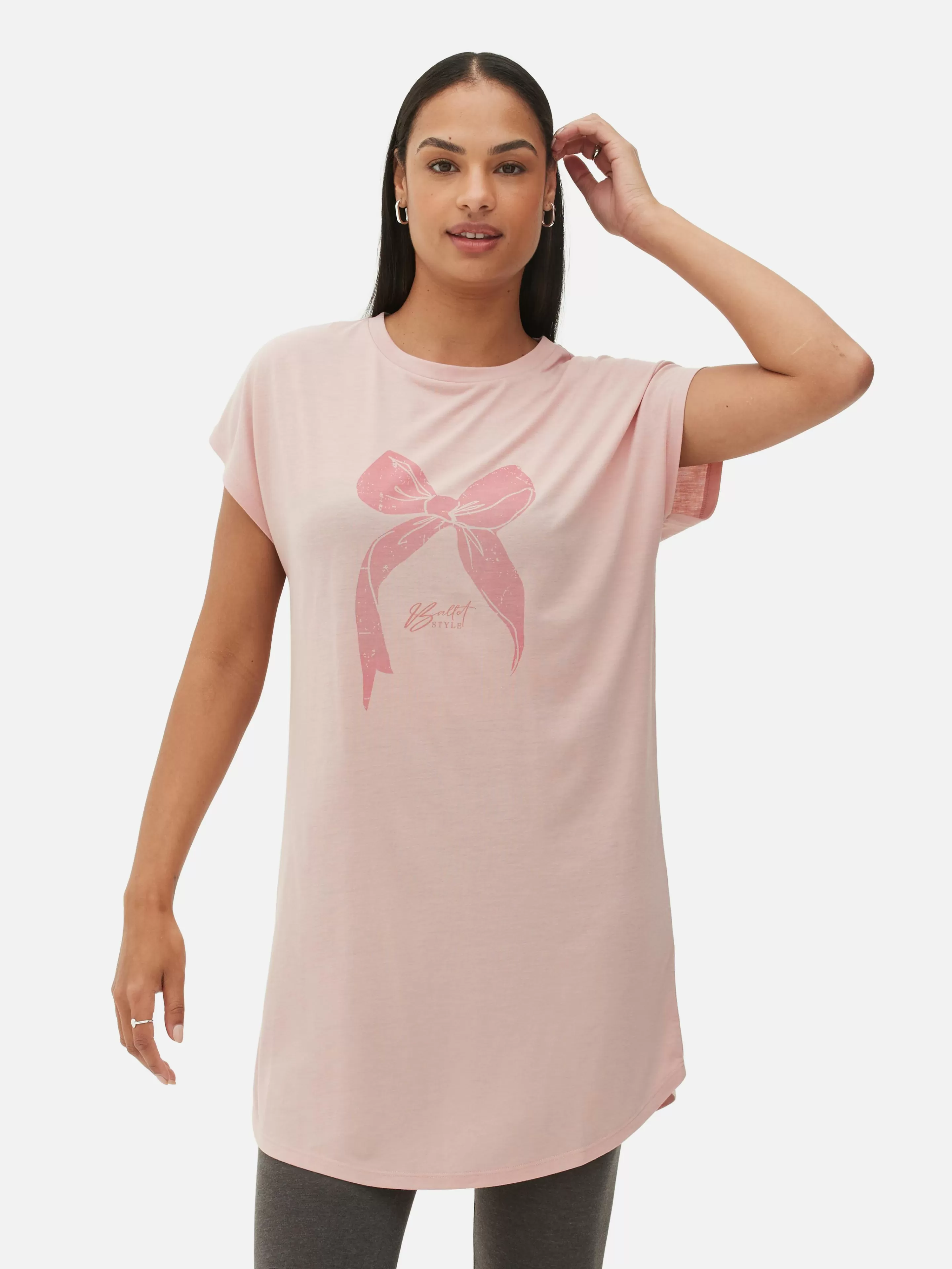 T-shirt Long à Col Ras-du-cou-Primark Discount