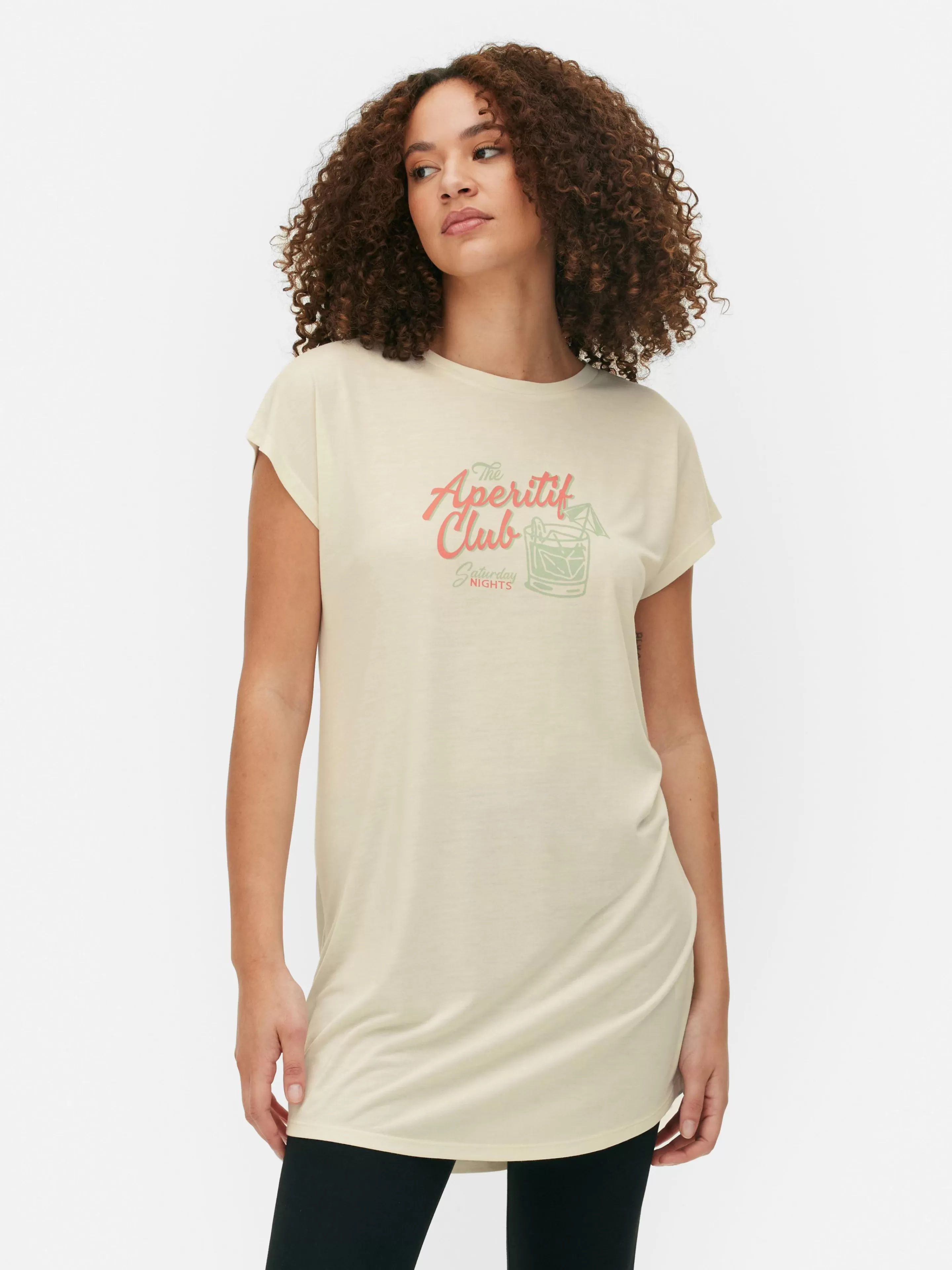 T-shirt Long à Col Ras-du-cou-Primark Outlet