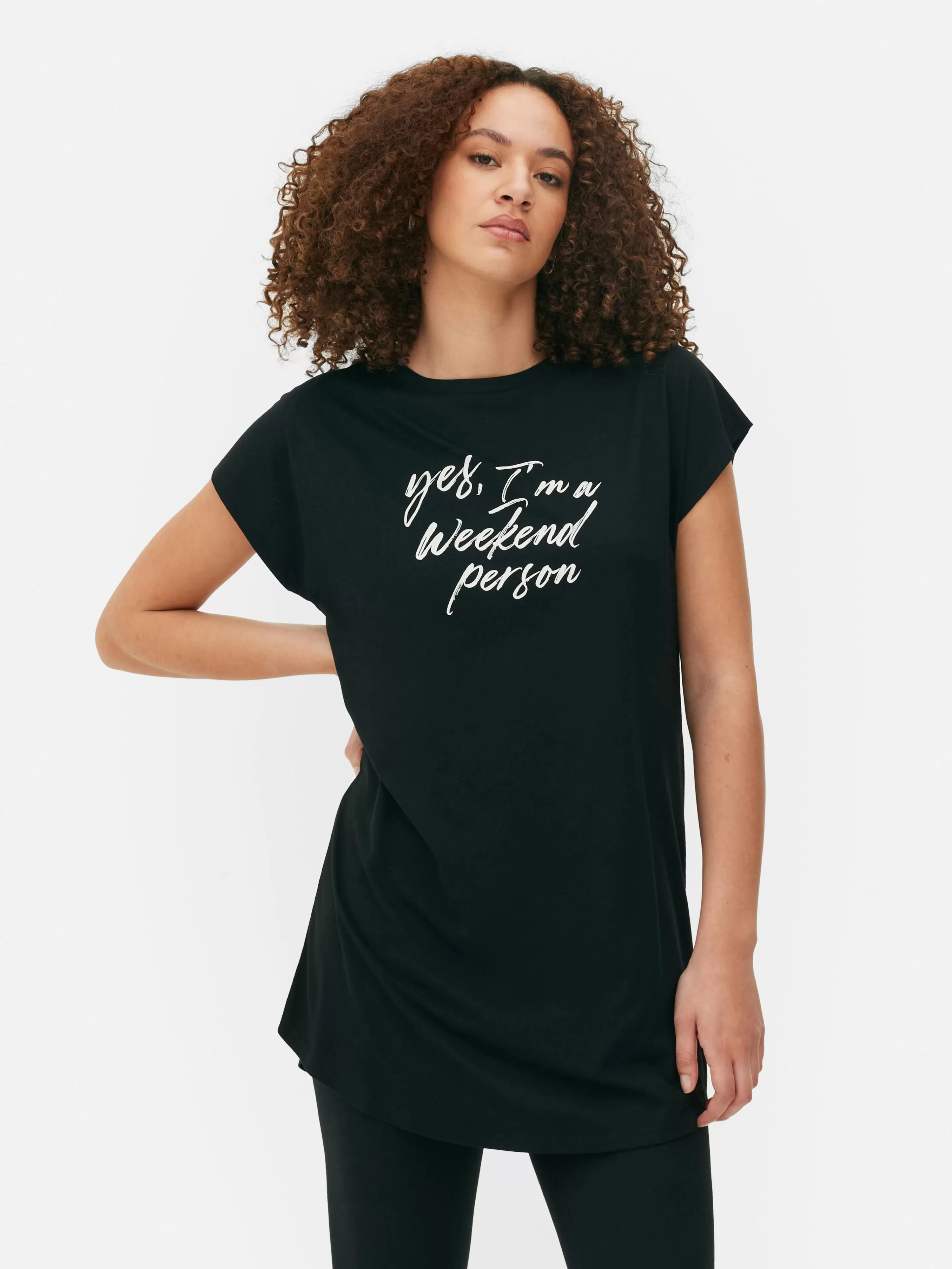 T-shirt Long à Col Ras-du-cou-Primark Shop